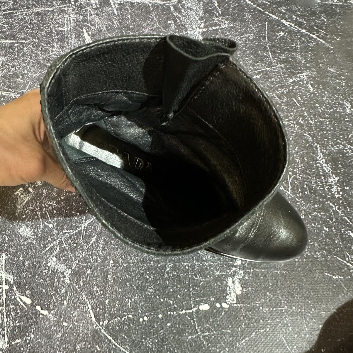 Prada PRADA Women’s Leather Black Biker Boots Size 39.5 Size US 9.5 / IT 39.5 - 18 Thumbnail