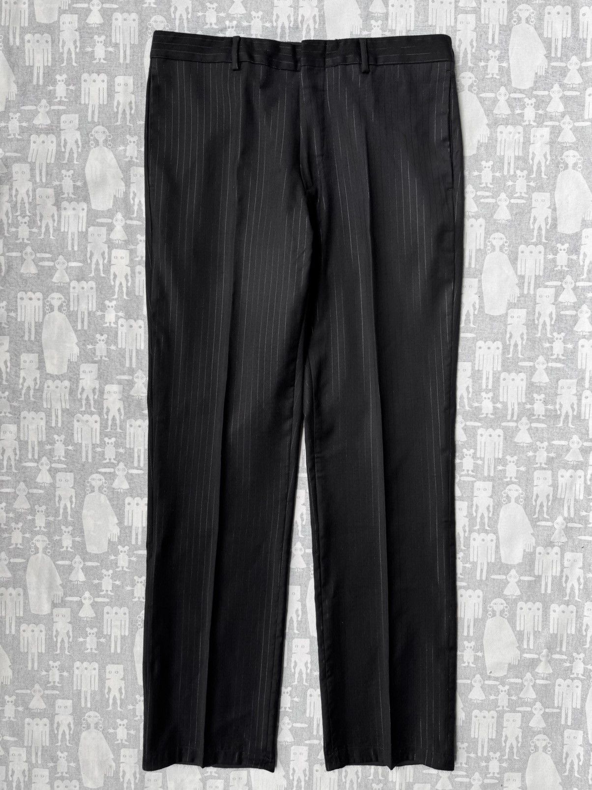 Dior Dior Homme SS04 Pinstripes Shiny Threads Black Suit Size 48S - 12 Thumbnail