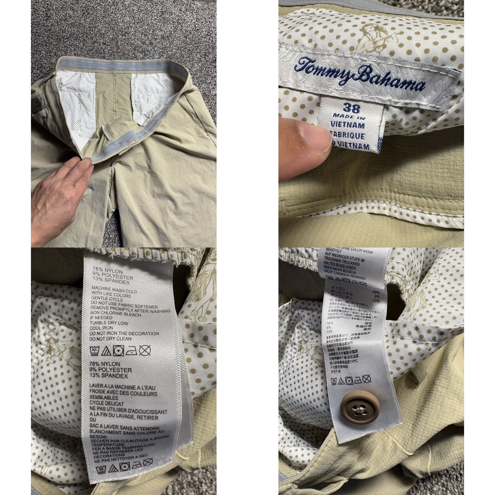 Tommy Bahama Tommy Bahama Shorts Mens 38 Khaki Beige Golf Chino Flat Front 9" Nylon Chip Shot Size US 38 / EU 54 - 8 Thumbnail