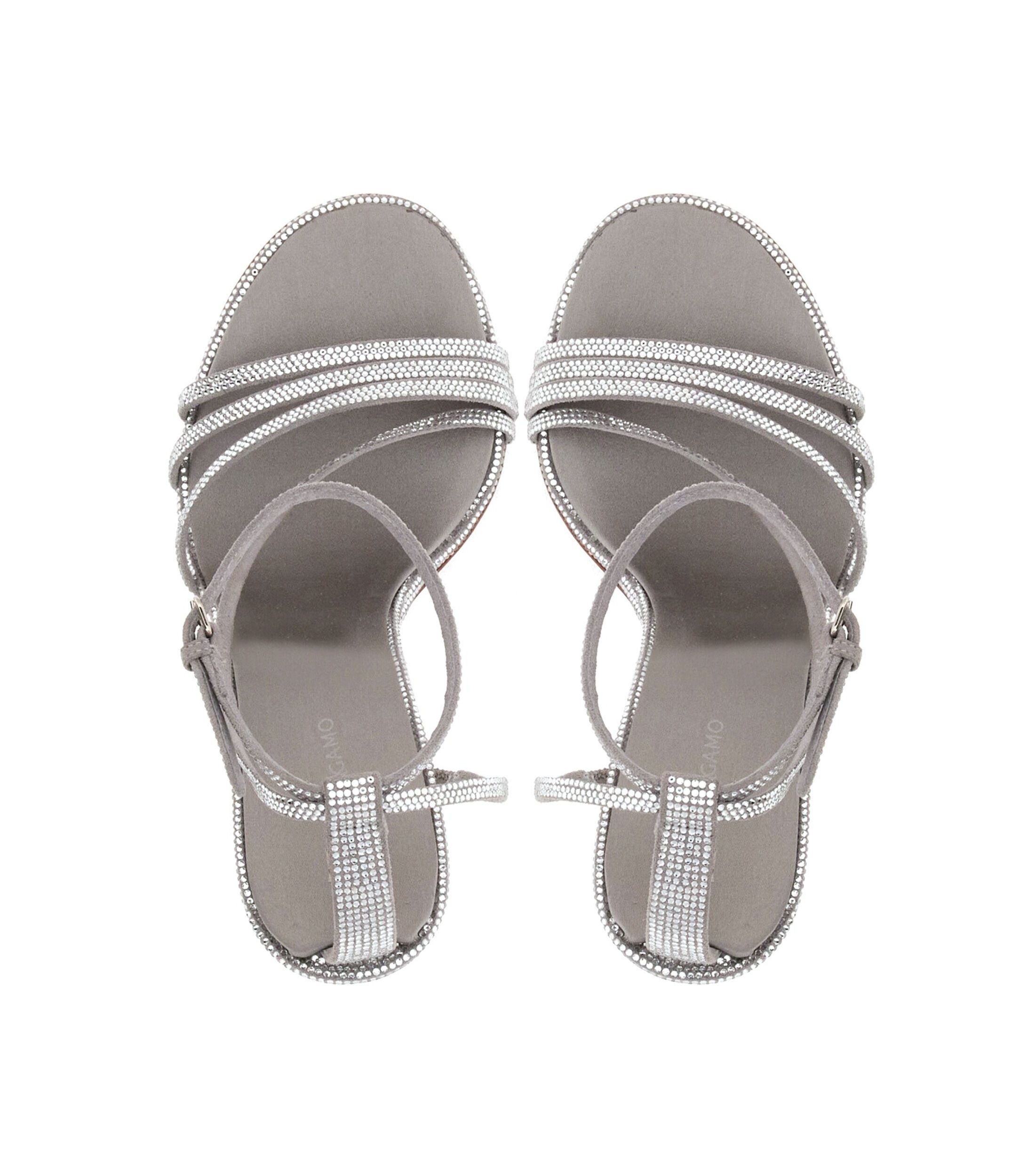 Salvatore Ferragamo o1s1rm0924 Micro Crystals Sandals in Silver Size US 5.5 / IT 35.5 - 2 Thumbnail