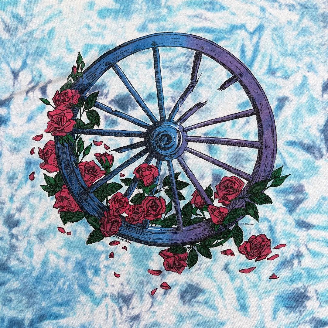 Grateful Dead Grateful Dead 1980 80s Vintage Bertha Wheel Tie Dye T-Shirt Size US XL / EU 56 / 4 - 5 Thumbnail