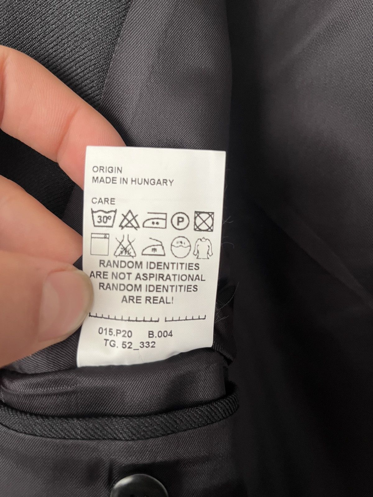 Random Identities Random Identities Black Drawstring Blazer / Suit jacket Size 52S - 8 Thumbnail