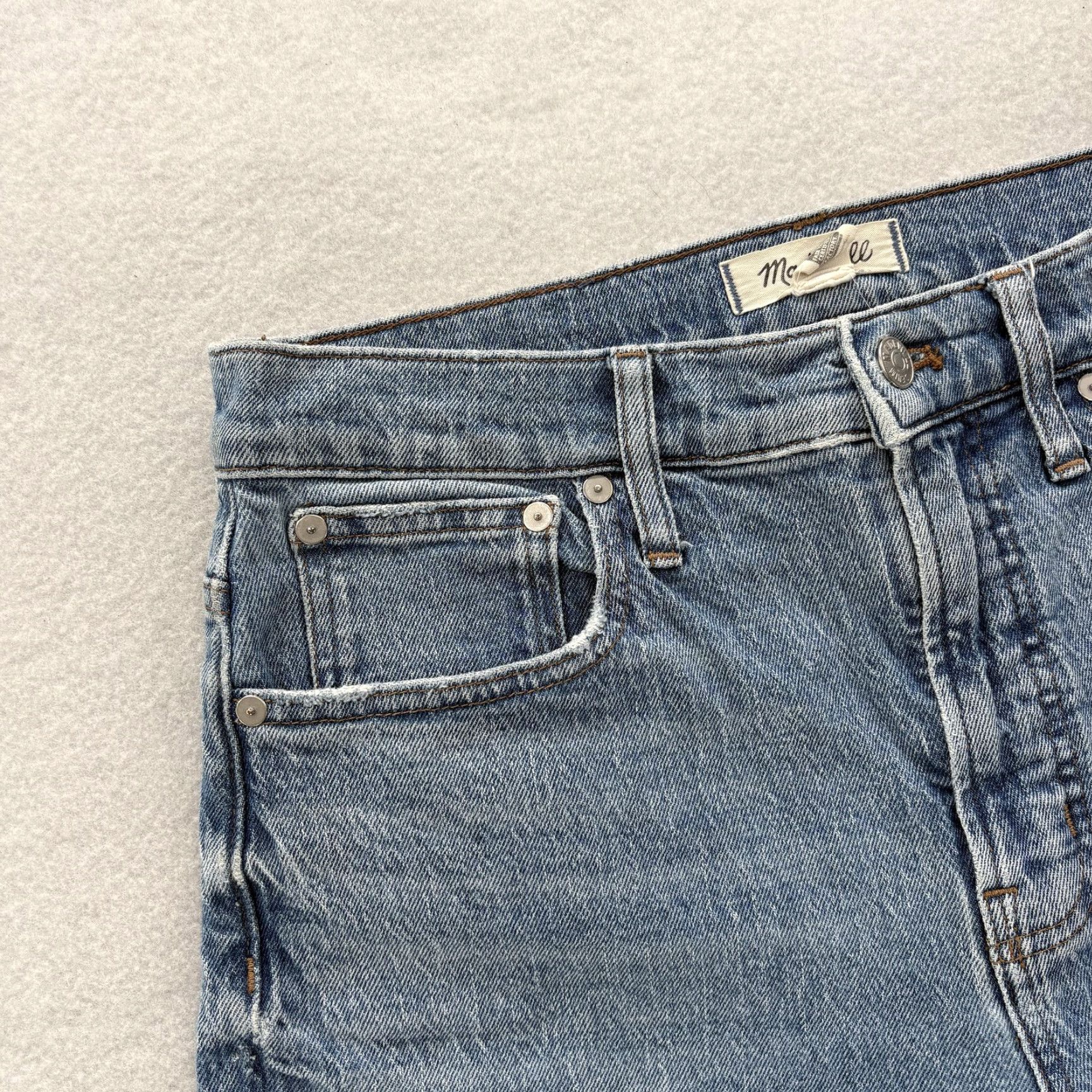 Madewell Madewell Jeans Womens 29 Blue Medium Wash High Rise Cropped Slim 5-Pocket Denim Cotton Spandex Zip Fabric Size 29" - 3 Thumbnail