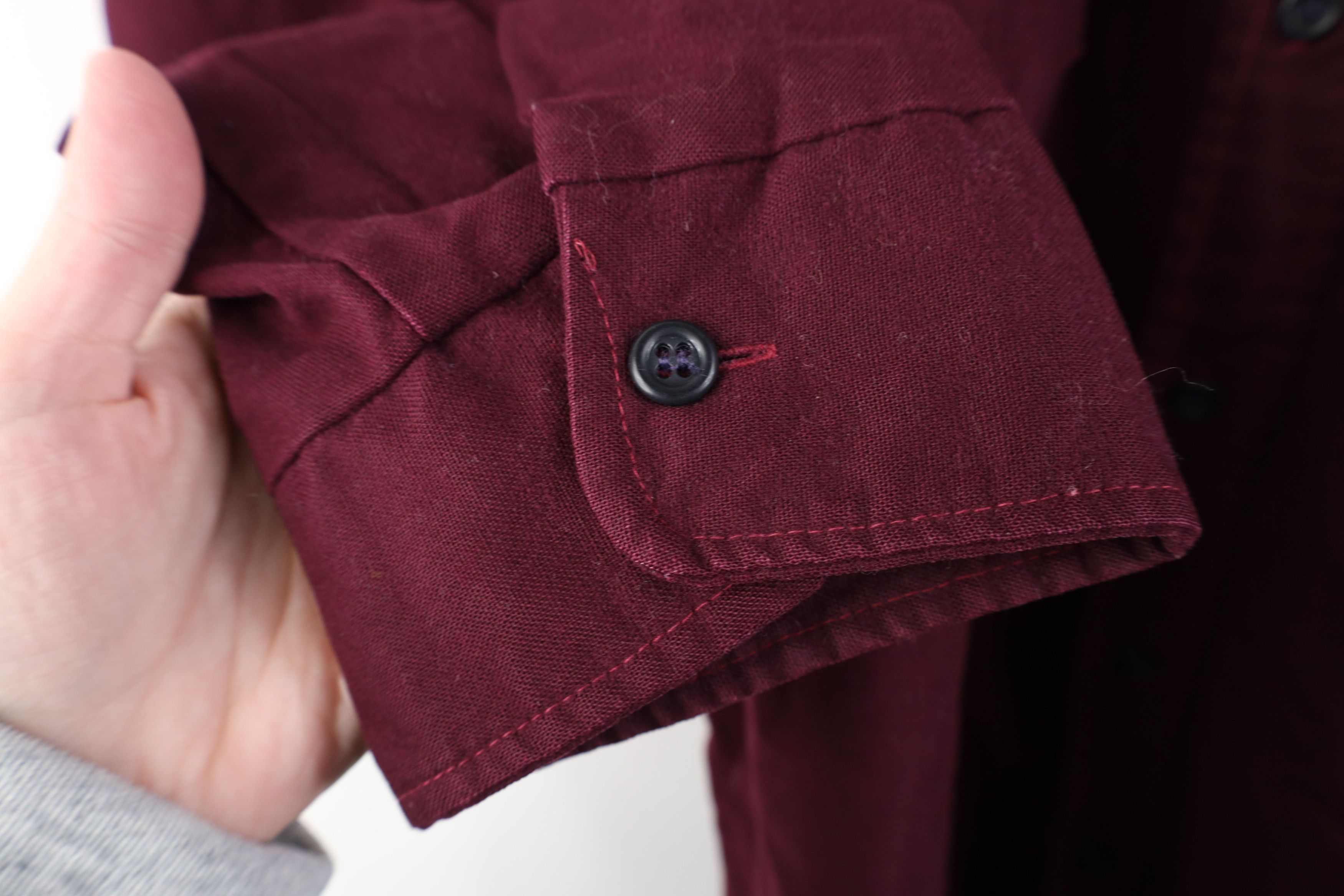 Vintage Vintage 70s Streetwear Chamois Cloth Button Shirt Maroon USA Size US XXL / EU 58 / 5 - 7 Thumbnail