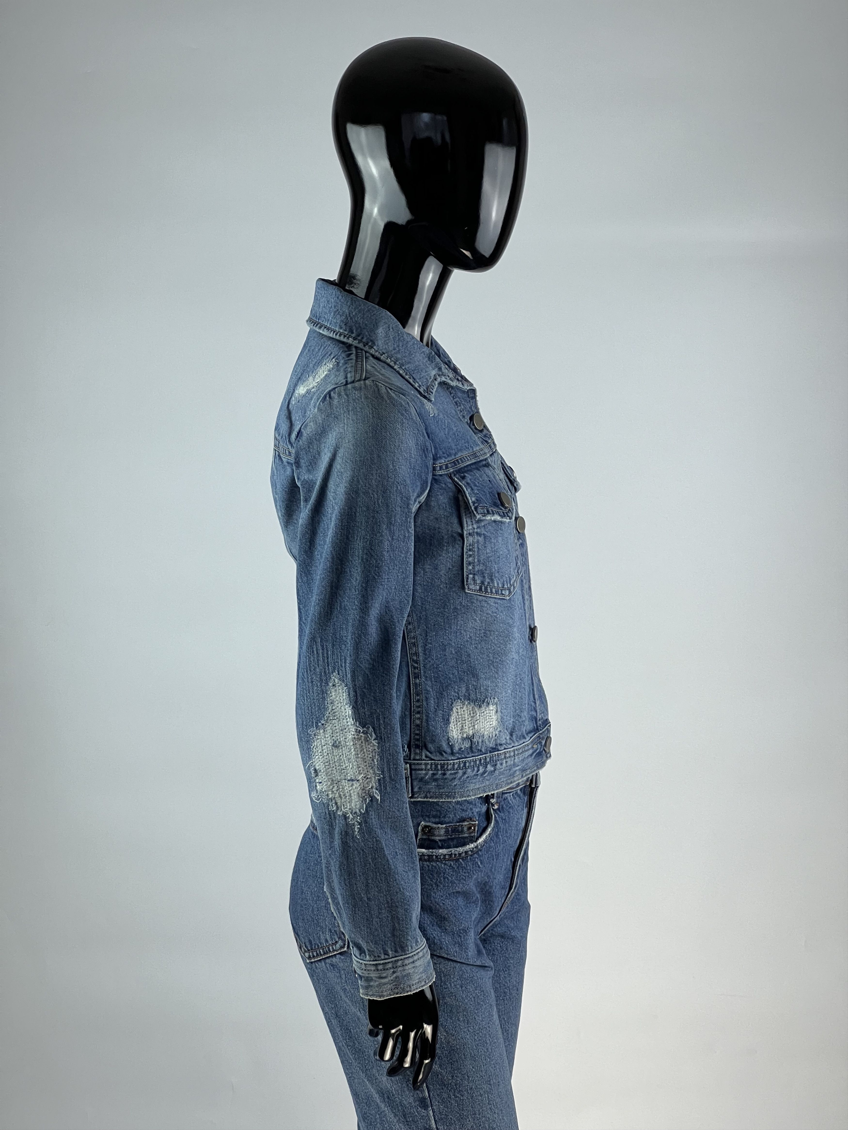 Allsaints AllSaints Women's Cropped Distressed Denim Jacket Size XS Size XS / US 0-2 / IT 36-38 - 2 Thumbnail