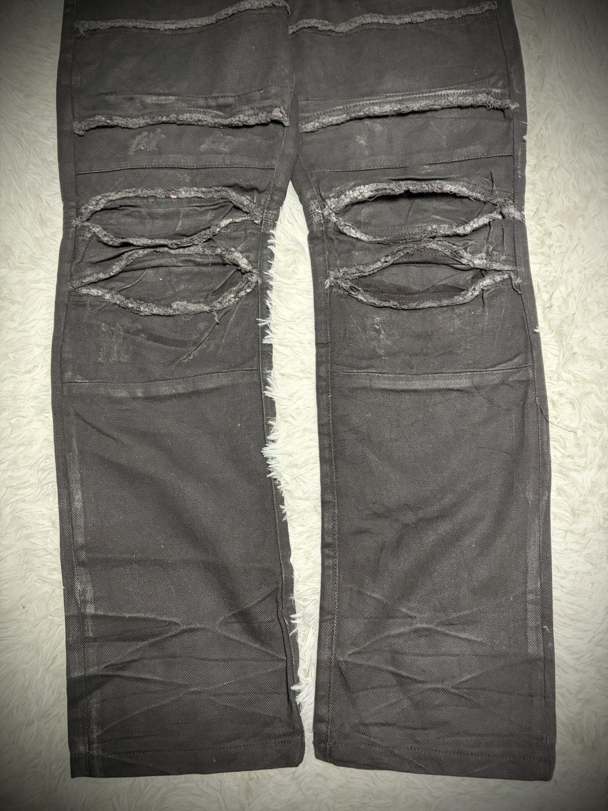Japanese Brand 2000s Japanese Label Wax Black crust jeans Size US 35 - 2 Thumbnail