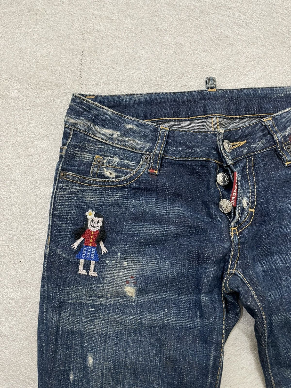 Dsquared2 2000s Dsquared Archival Zipper Denim Ripped Jeans Hysteric Size 28" / US 6 / IT 42 - 3 Thumbnail