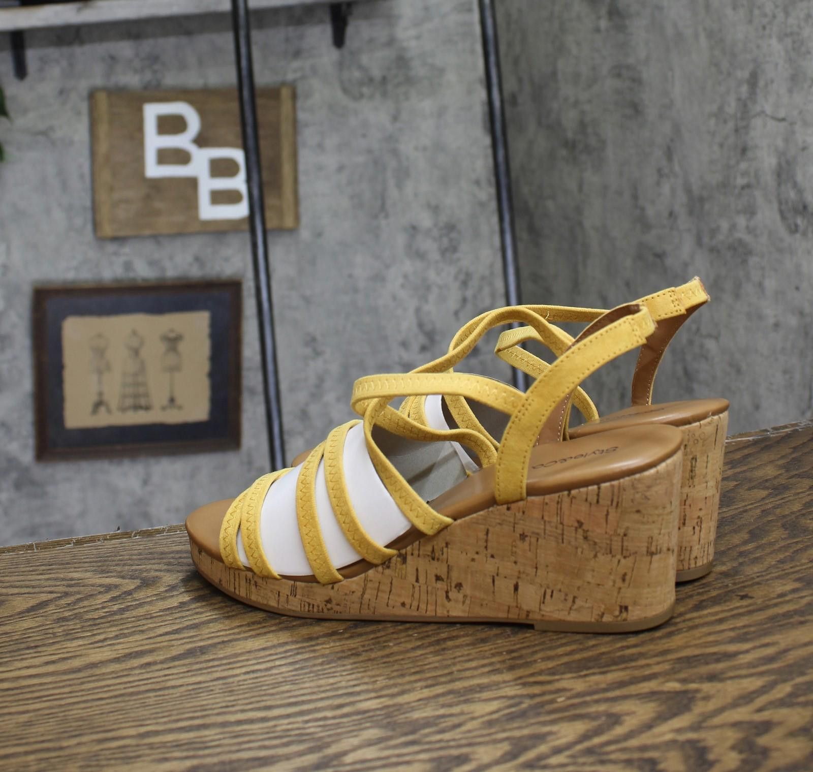 Style & Co Nwt Style & Co. Elastic Wedge Sandals Daffodil Yellow 11m Size US 11 / IT 41 - 2 Thumbnail