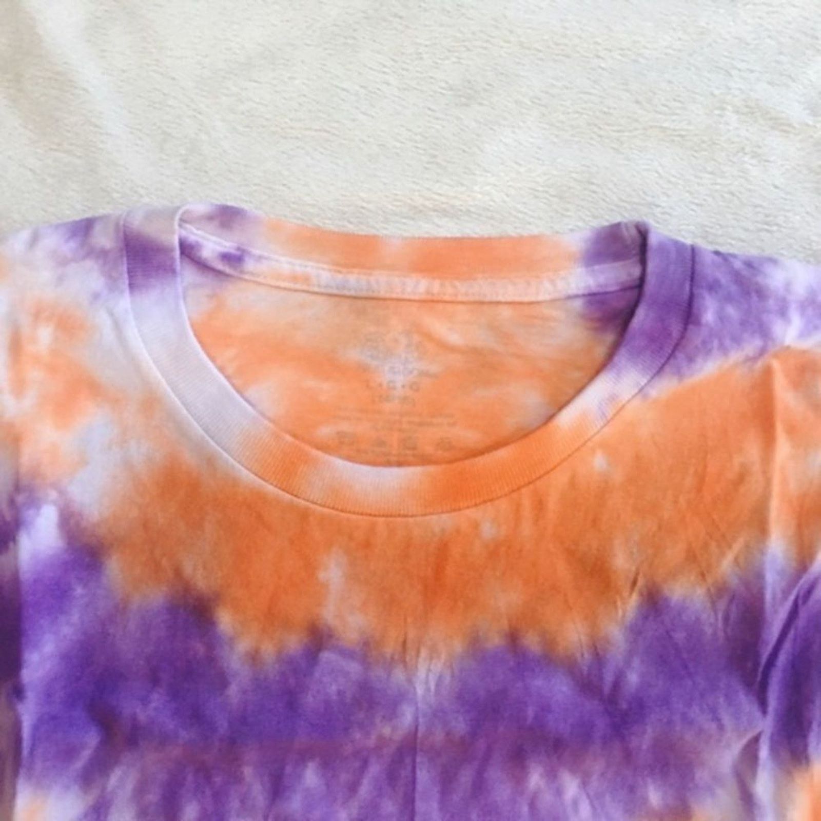 Fruit Of The Loom Dyes by MacKay Purple and Orange Tie-Dye T-Shirt | Sz YL Size XS / US 0-2 / IT 36-38 - 3 Thumbnail