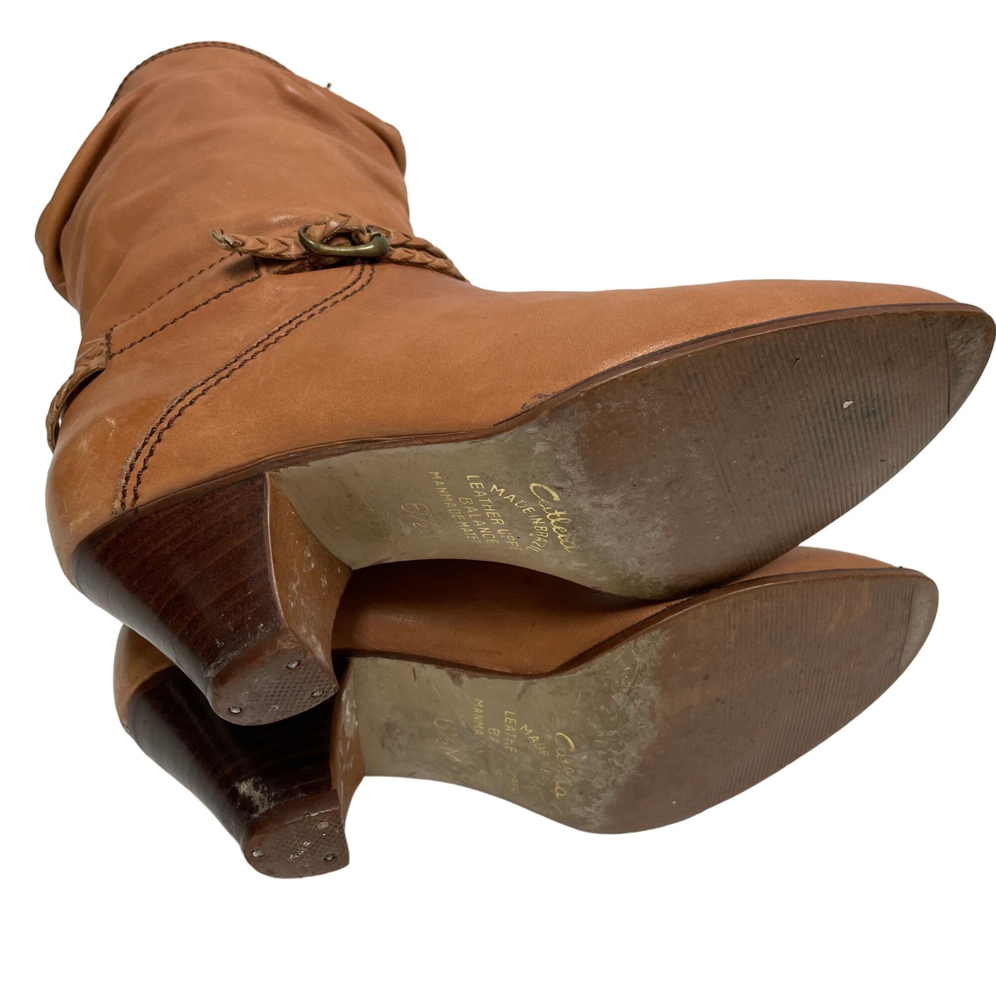 Other Vtg Catleia Brazil Brown Leather Cowboy Western Boots Size US 6.5 / IT 36.5 - 4 Thumbnail
