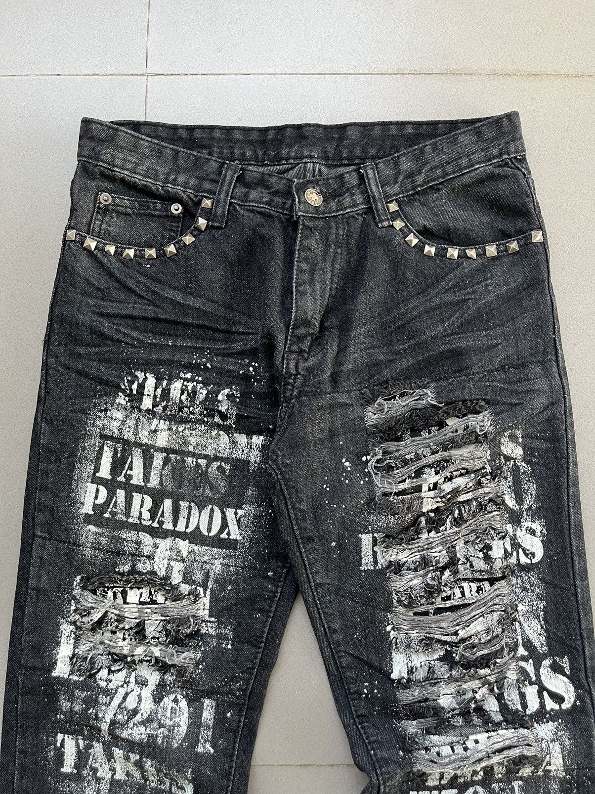 14th Addiction BERNINGS SHO SEDITIONARIES POEM DISTRESSED PUNK STYLE DENIM Size US 32 / EU 48 - 5 Thumbnail