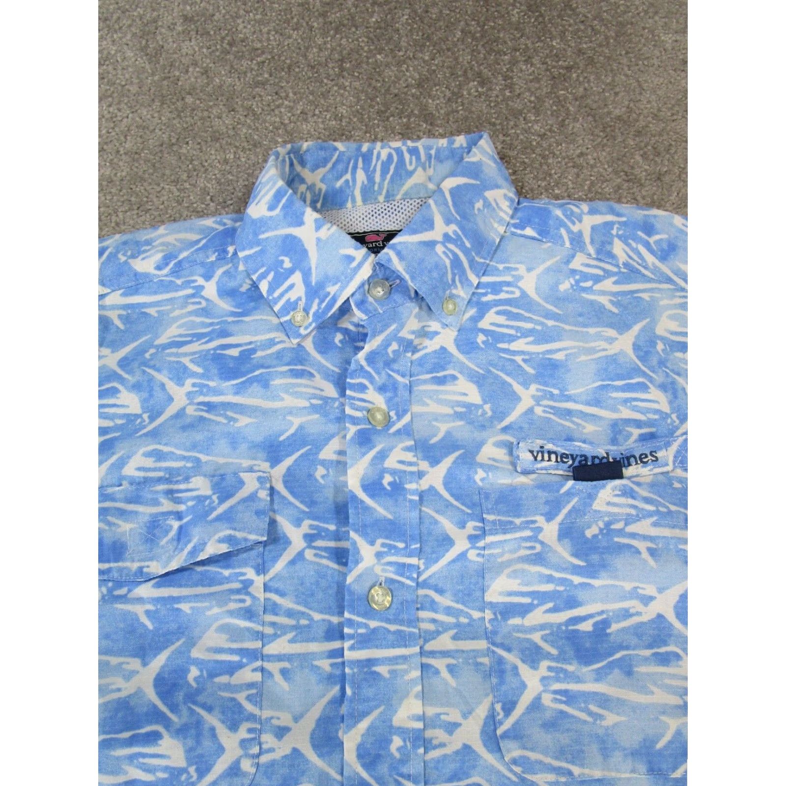 Vineyard Vines VINTAGE Vineyard Vines Button-Up Shirt Mens Small Blue Short Sleeve Collared Regular Fit Size US S / EU 44-46 / 1 - 2 Thumbnail