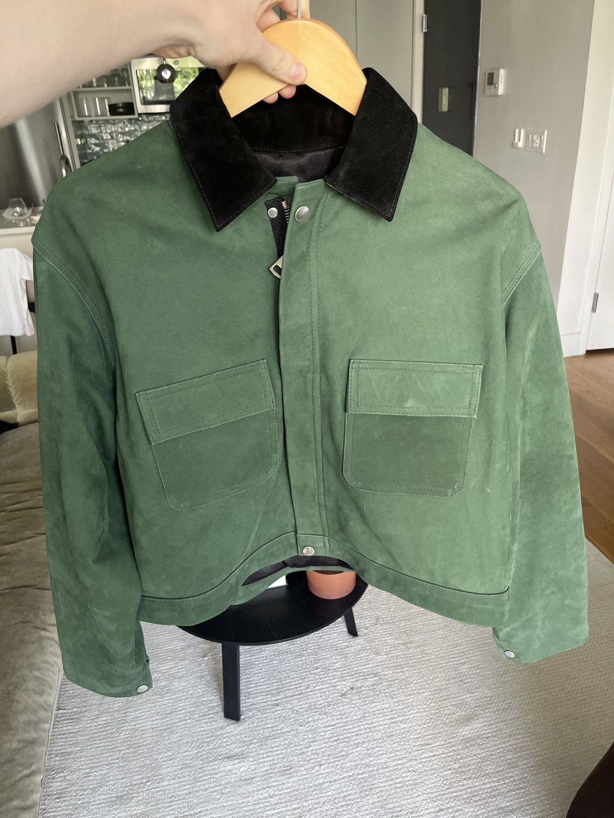 Other Diallo / Boxy Crop Suede Jacket / Green / Small Size US S / EU 44-46 / 1 - 8 Thumbnail