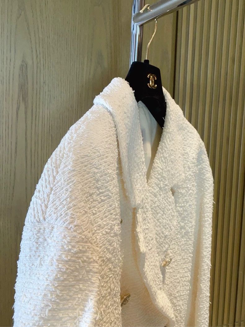 Chanel Chanel White collar double-breasted tweed jacket 2504-Nexta Size S / US 4 / IT 40 - 6 Thumbnail
