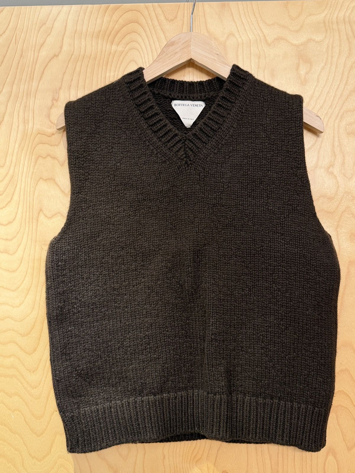 Bottega Veneta Bottega Veneta Cashmere Mens Brown Sleeveless Vest Size US S / EU 44-46 / 1 - 1 Thumbnail