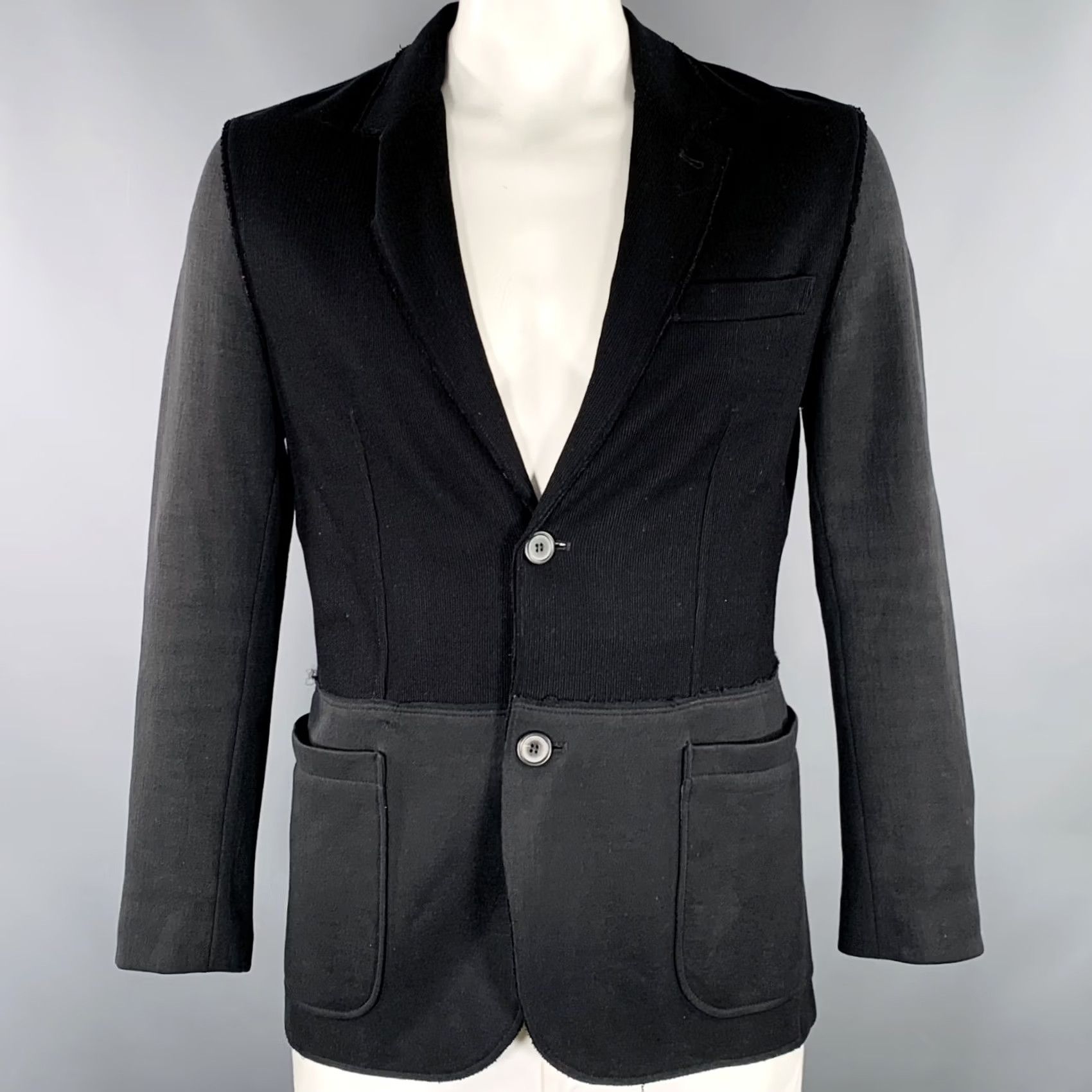 Lanvin LANVIN Jacket Size 42 Black Mixed Fabrics Cotton Single breasted Jacket Mens Medium? Size US XS / EU 42 / 0 - 2 Thumbnail