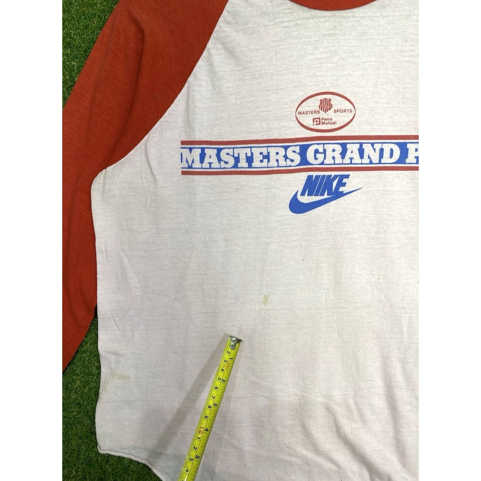 Nike VINTAGE Nike Shirt Mens Large Raglan Sleeve Baseball Tee Masters Grand Prix 90s Size US L / EU 52-54 / 3 - 4 Thumbnail