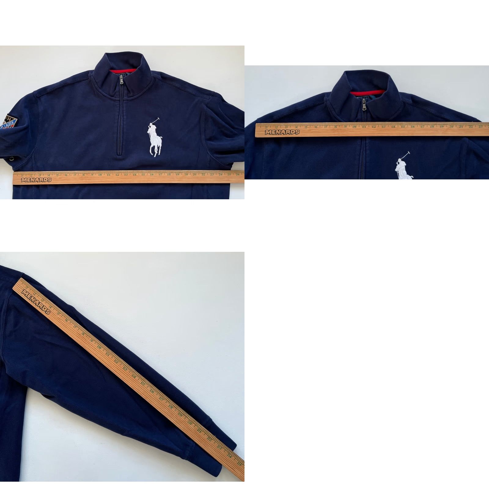 Polo Ralph Lauren VINTAGE Polo Ralph Lauren Sweater 1/4 Zip Pullover Ski Patch Navy Blue LT Large Tall Mens Size US L / EU 52-54 / 3 - 9 Thumbnail