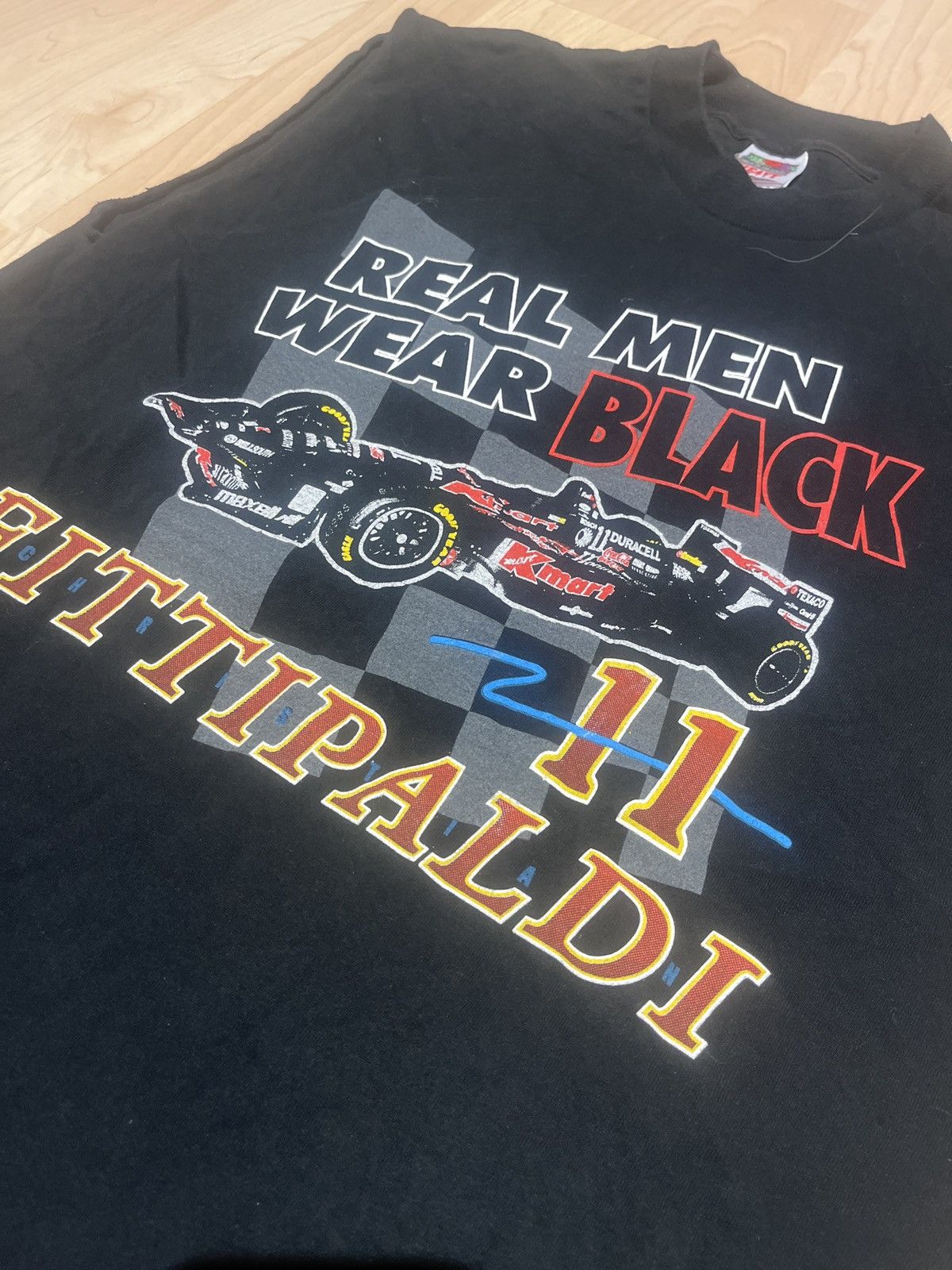 NASCAR × Vintage Vintage 90s NASCAR Racing Real Men Wear Black Tee Size US L / EU 52-54 / 3 - 2 Thumbnail