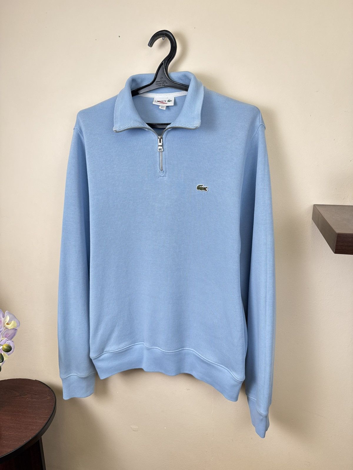 Lacoste Lacoste Sweater Men 1/4 Zip Blue Knit L Sweatshirt Luxury Size US L / EU 52-54 / 3 - 9 Thumbnail