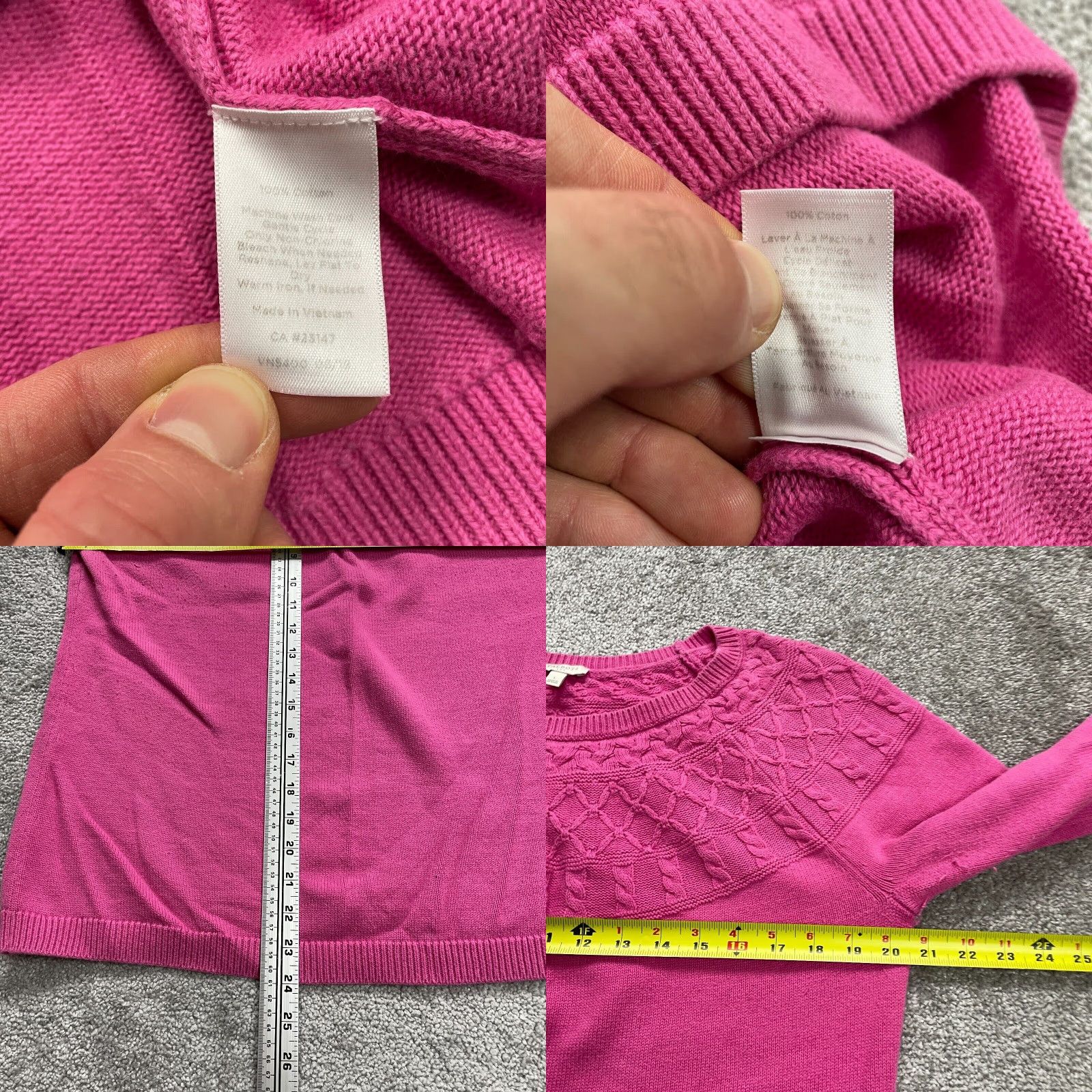 Talbots Talbots Sweater Shirt Womens Large Pink Crew Neck Knit Raglan 100% Cotton Regular Fit Vintage? No. 90s? Not applicable. Size L / US 10 / IT 46 - 8 Thumbnail