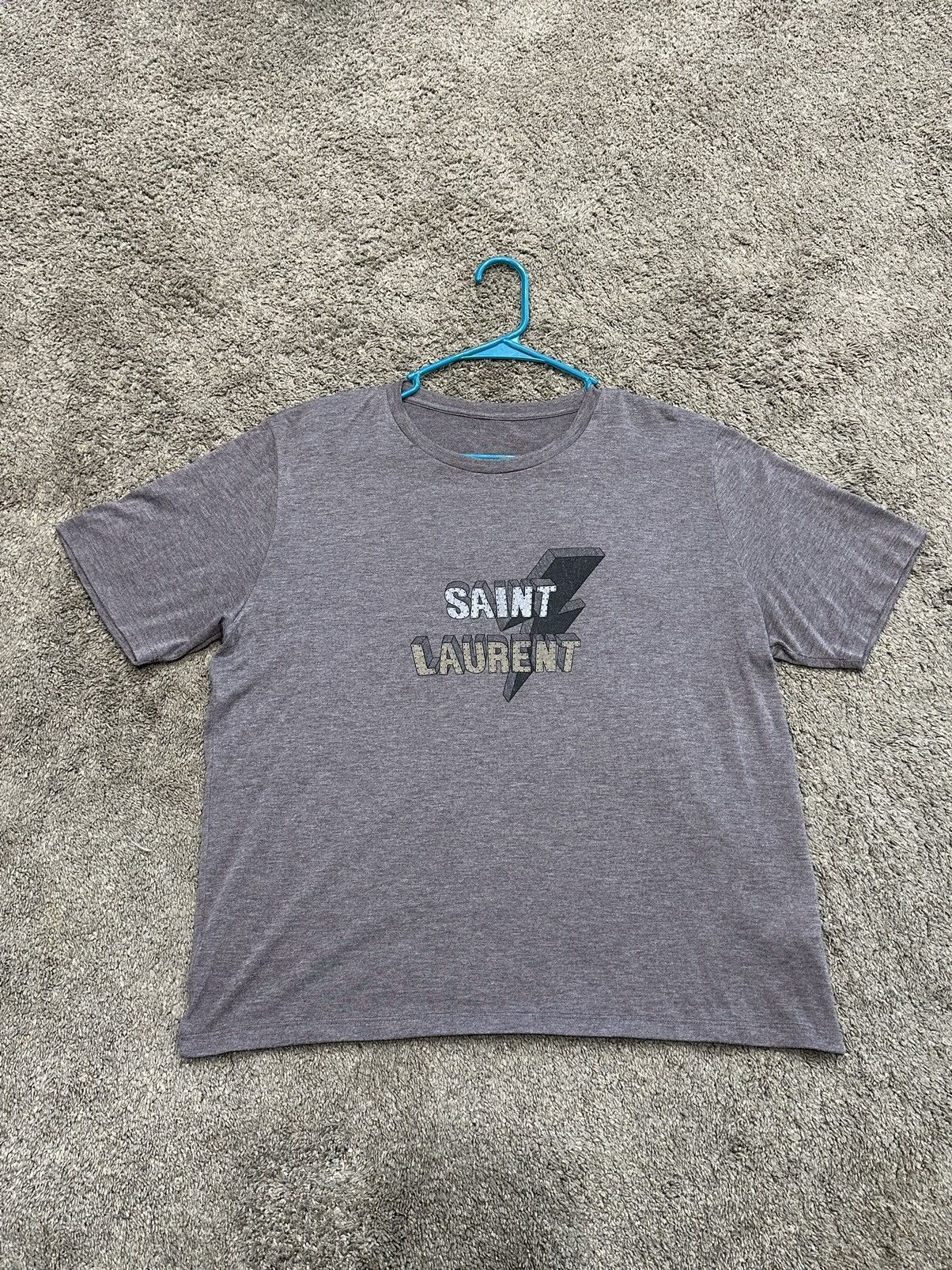 Saint Laurent Paris Lightning logo tee Size US L / EU 52-54 / 3 - 1 Thumbnail