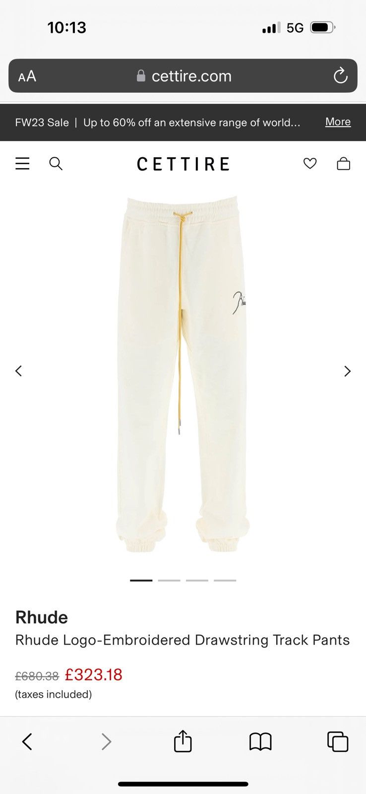Rhude RHUDE joggers REAL MEASUREMENTS SHOWN IN PHOTOS BY TAPE Size US 30 / EU 46 - 3 Thumbnail