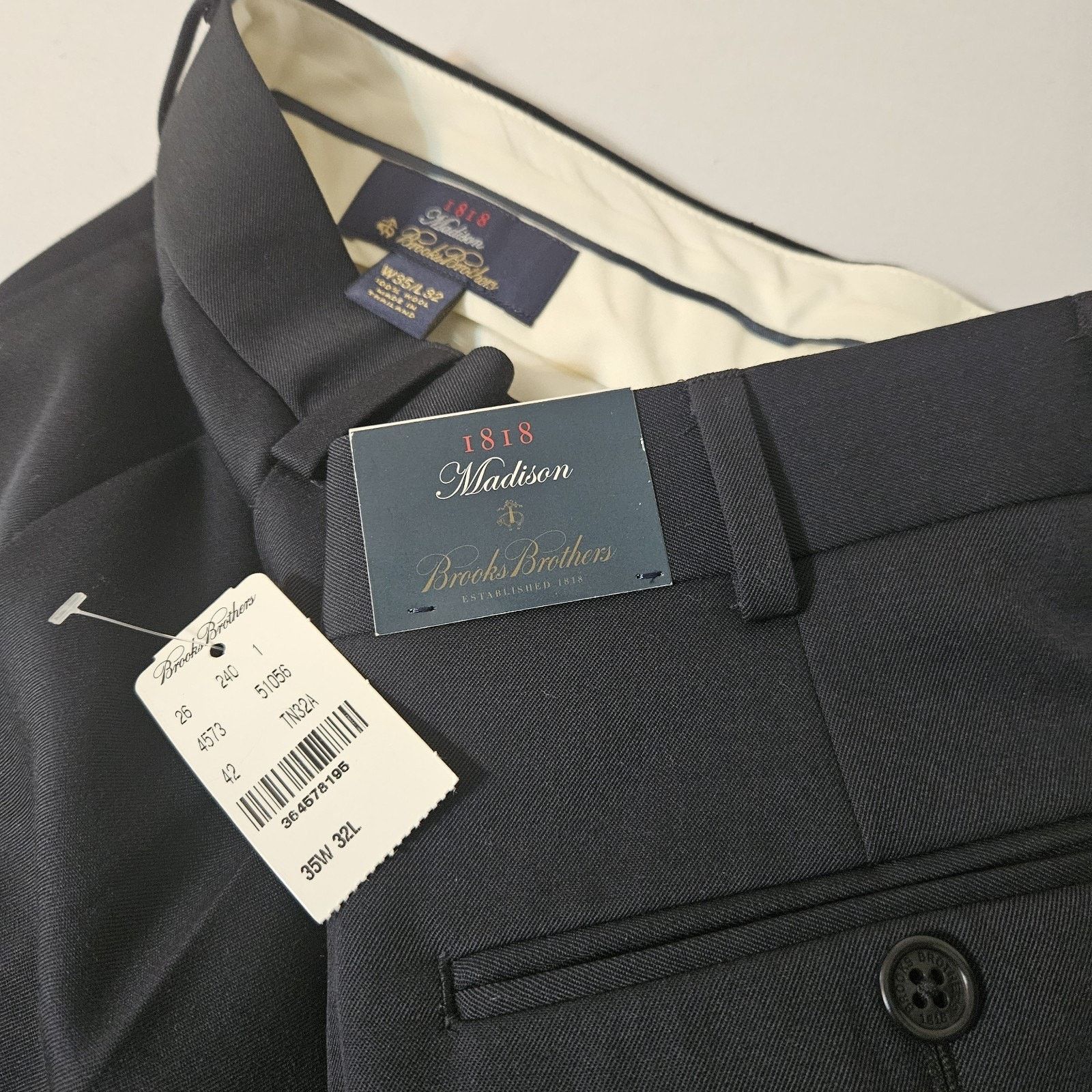 Brooks Brothers NWT Brooks Brothers Madison Mens Wool Pants 35W x 32L Size US 35 - 4 Thumbnail