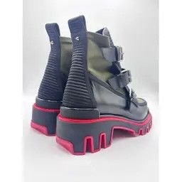 Christian Louboutin o1s1wg110924 Buckle Dune Leather Boots in Navy Size US 12 / EU 45 - 3 Thumbnail