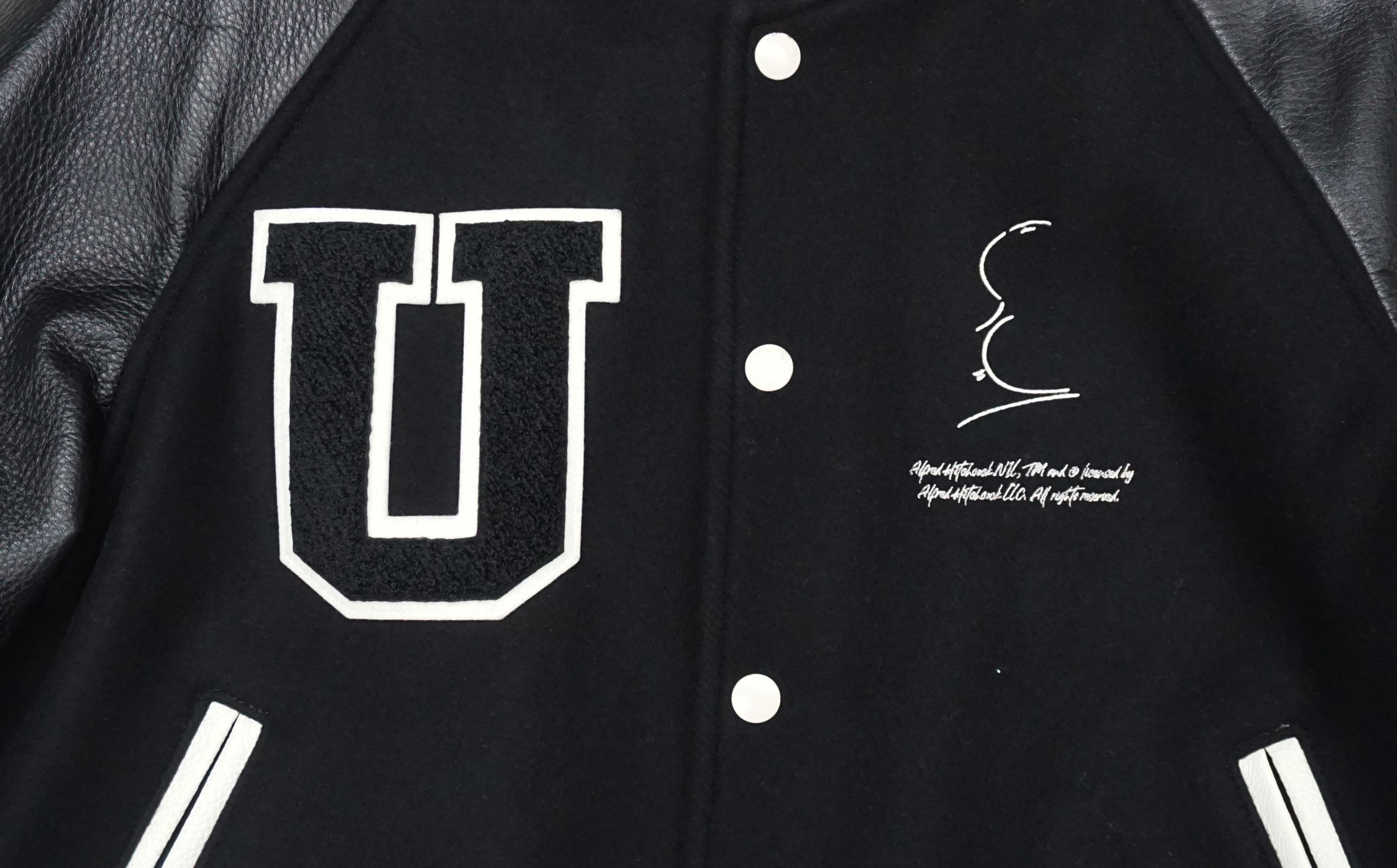 Designer × Japanese Brand × Undercover 22AW Undercover "Alfred Hitchcock" Leather Varsity Jacket Size US M / EU 48-50 / 2 - 2 Thumbnail