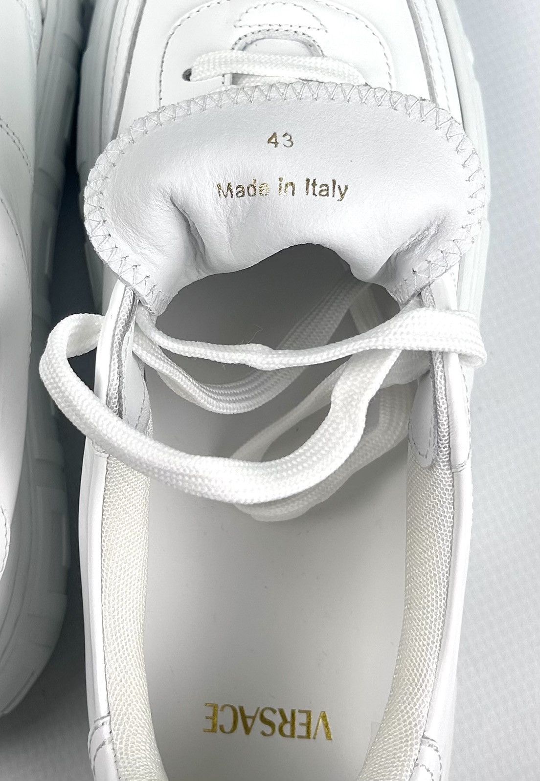 Versace Versace Greca White Leather Sneakers Men US 10 EU 43 Size US 10 / EU 43 - 3 Thumbnail