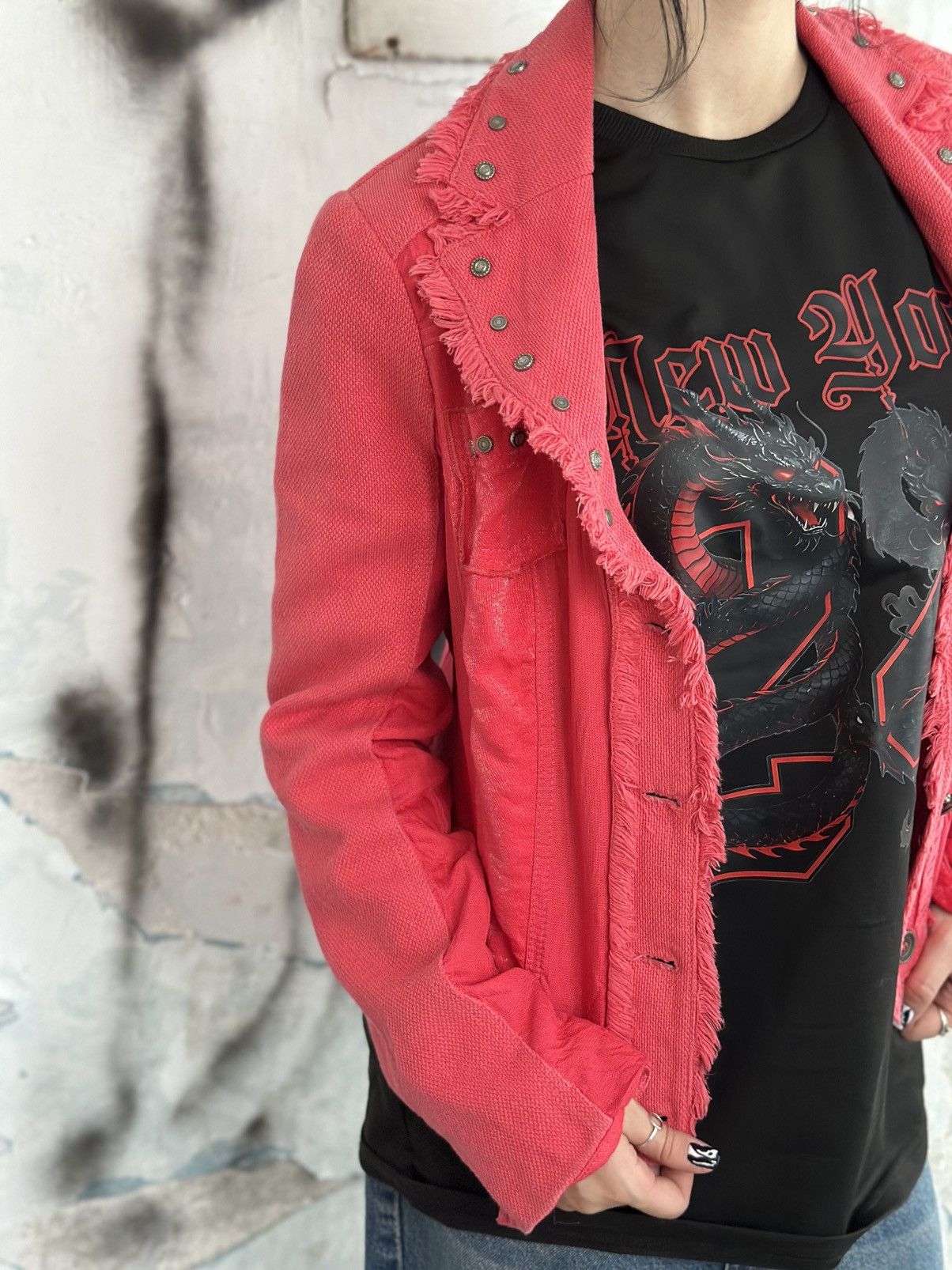 Bias VTG Japanese Style Denim Jacket Biba Size 36 Custom Coral Size S / US 4 / IT 40 - 3 Thumbnail
