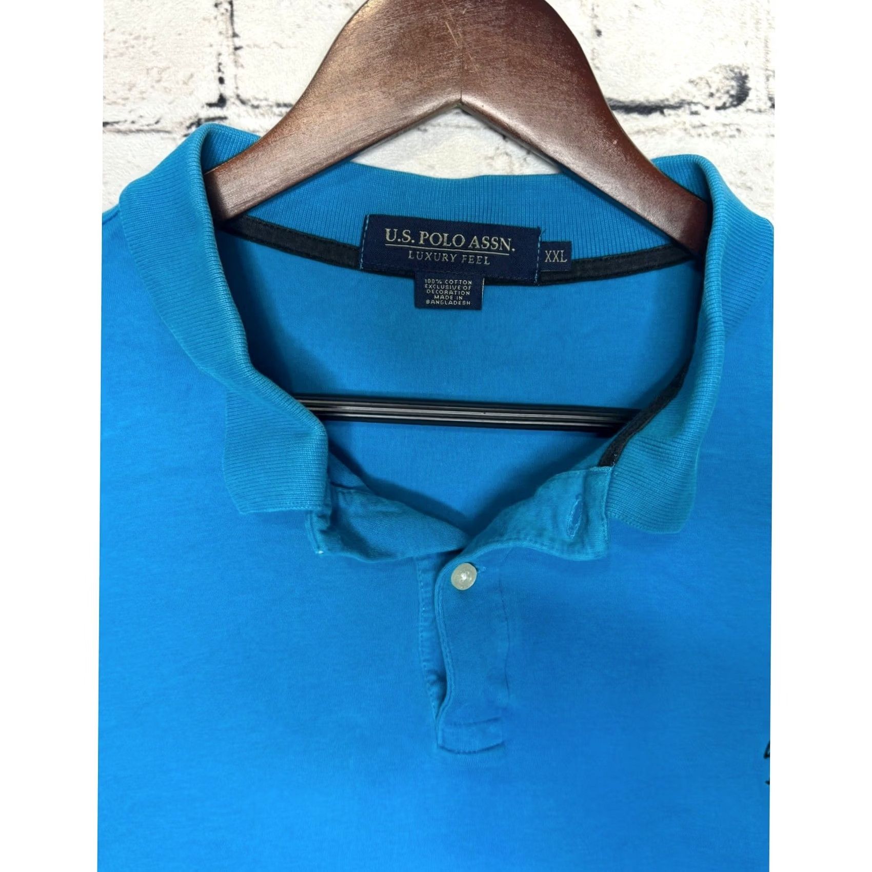 U.S. Polo Assn. US Polo Assn Mens Polo Shirt Blue Short Sleeve 2XL Casual Fitness Summer Sports Logo Knit 100% Cotton Classic Size US XXL / EU 58 / 5 - 3 Thumbnail