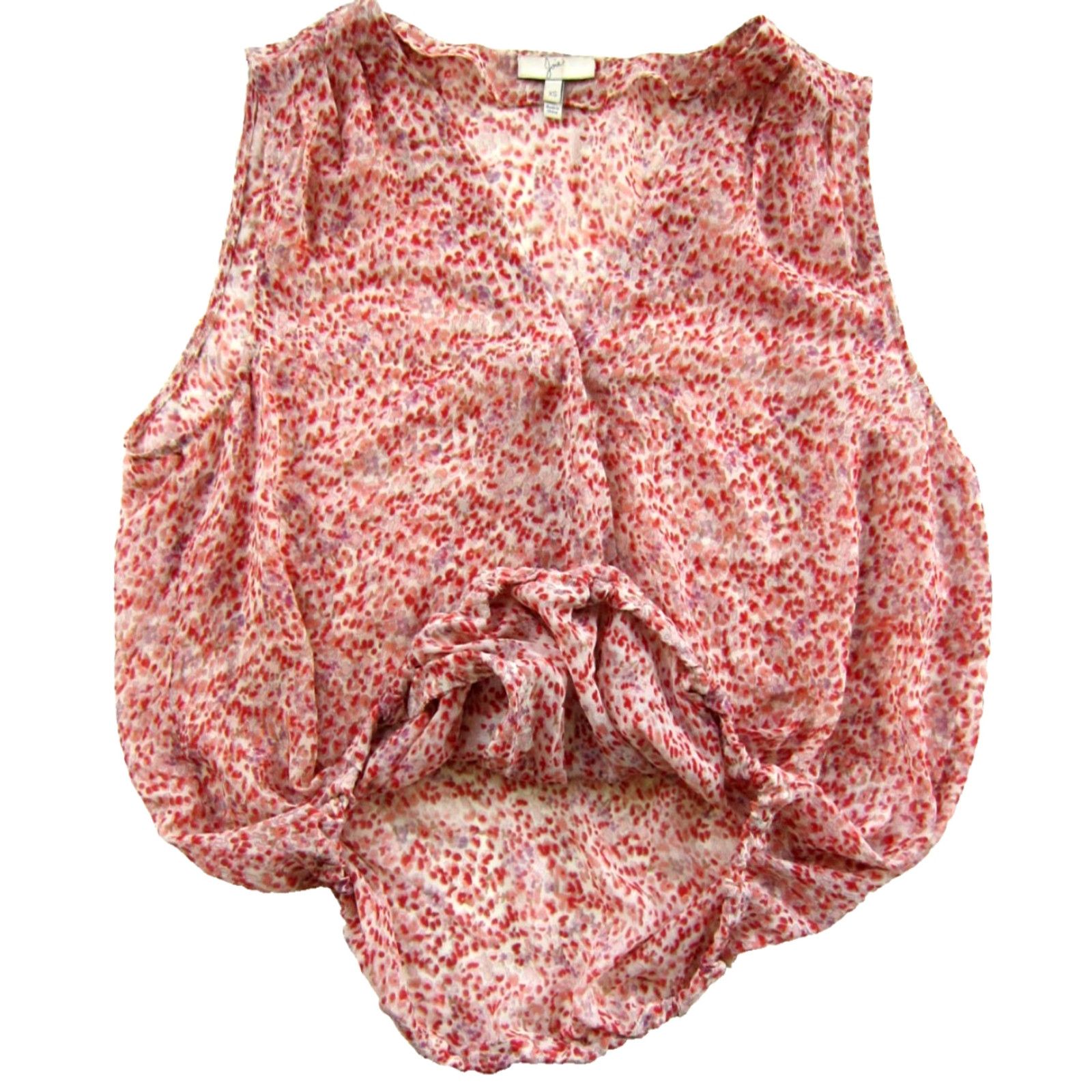 Joie Joie Blouse Sleeveless V-Neck Wrap XS Pink Silk 100% Silk Sheer Button Classic Womens Size XS / US 0-2 / IT 36-38 - 4 Thumbnail