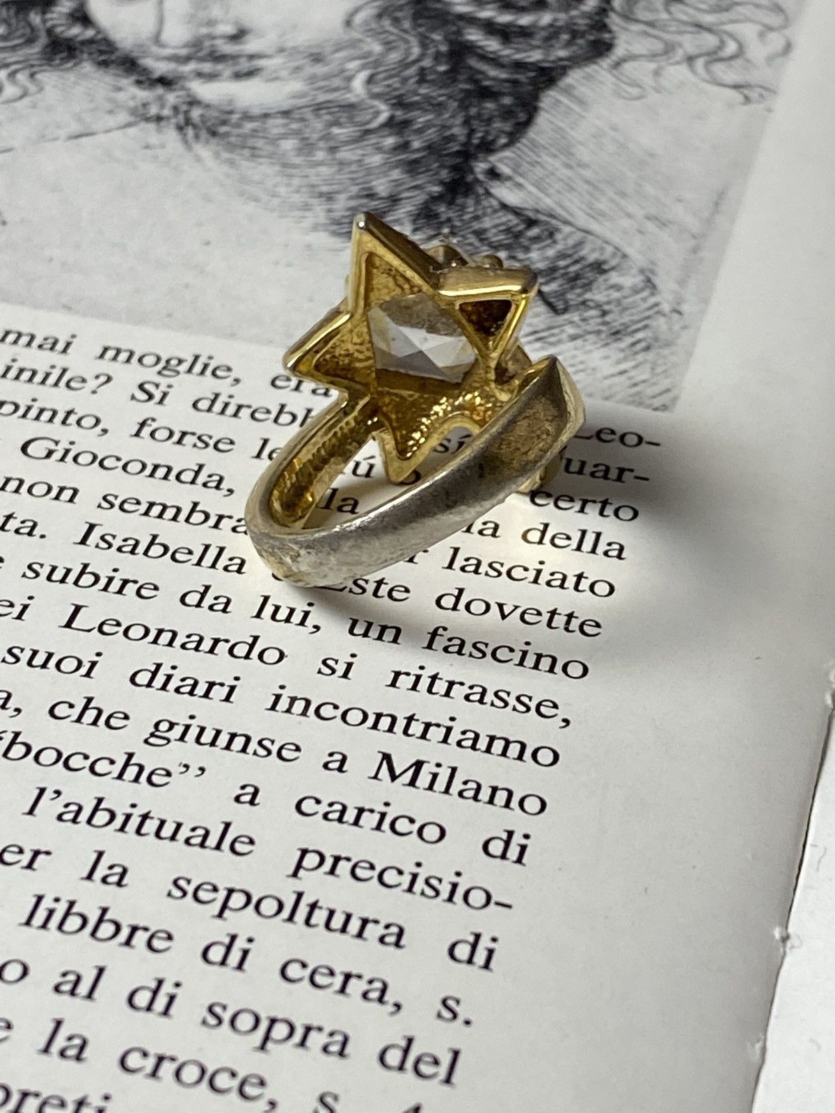 Japanese Brand Rare Retro Star Ring Futuristic Avant Garde Vintage Gold Size ONE SIZE - 3 Thumbnail