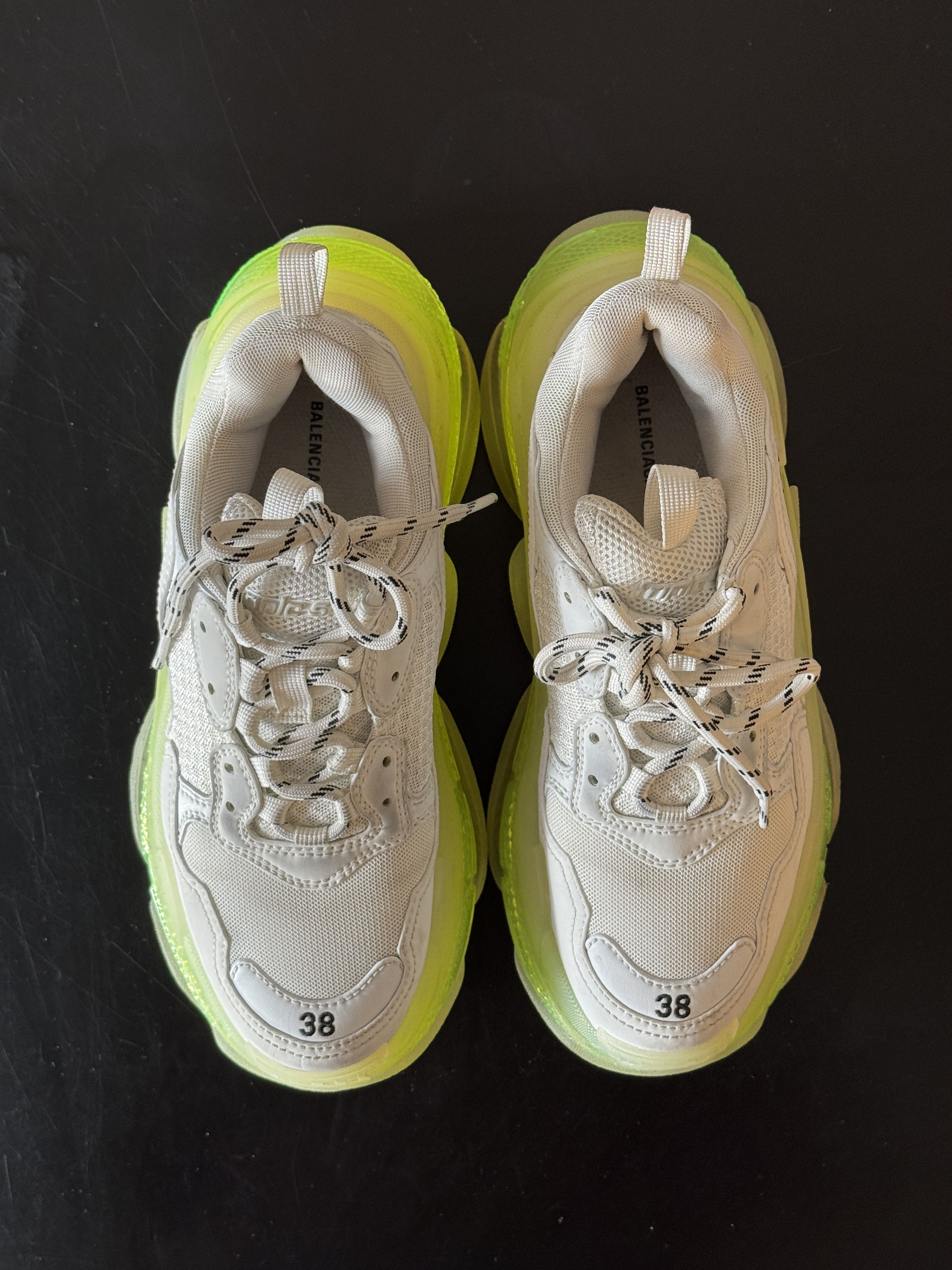 Balenciaga Balenciaga Triple S Clear Sole White / Fluo Yellow Size US 8 / IT 38 - 2 Thumbnail