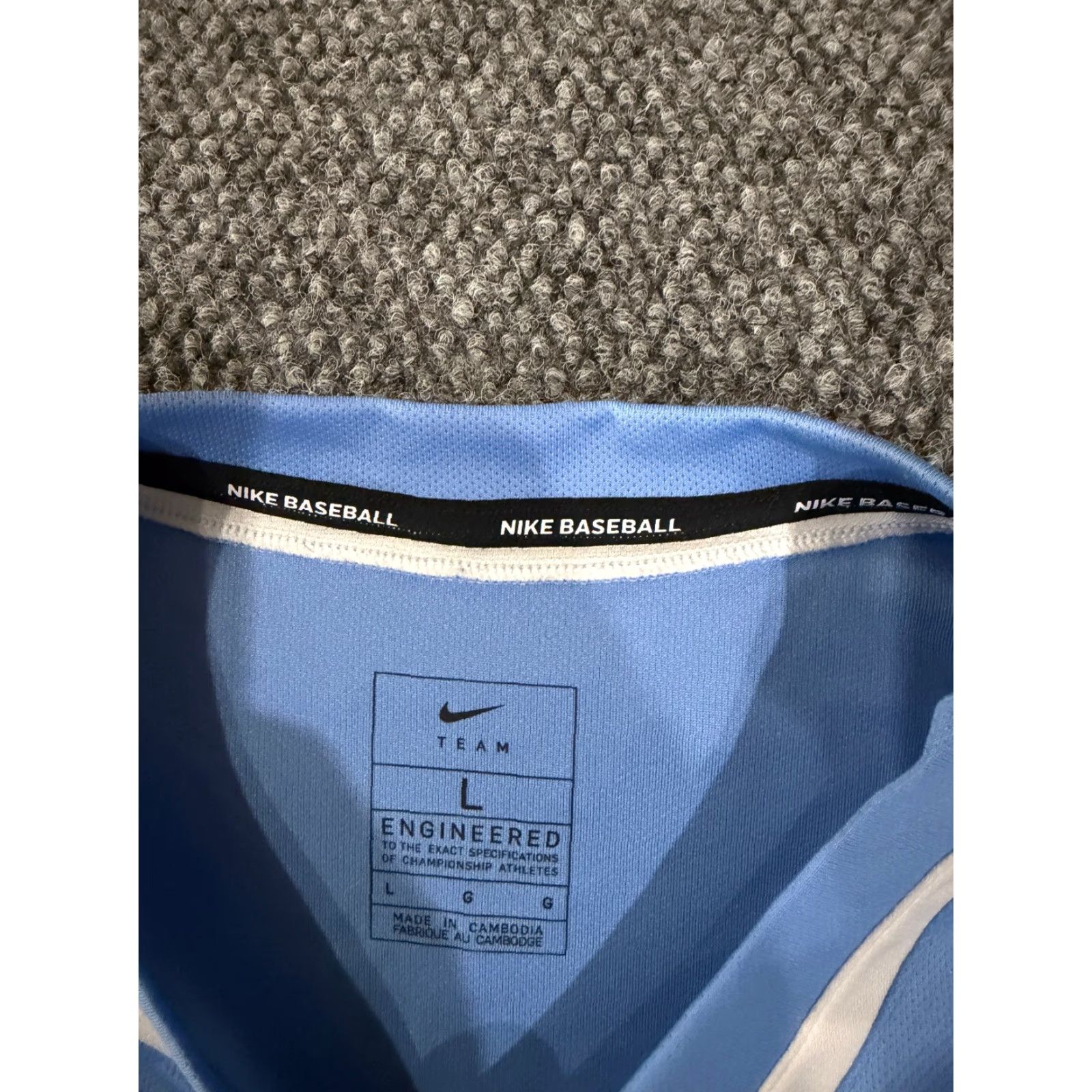 Nike Nike Dri-Fit baseball shirt Womens L blue Short Sleeve athletic logo Nike Shirt Size L / US 10 / IT 46 - 6 Thumbnail