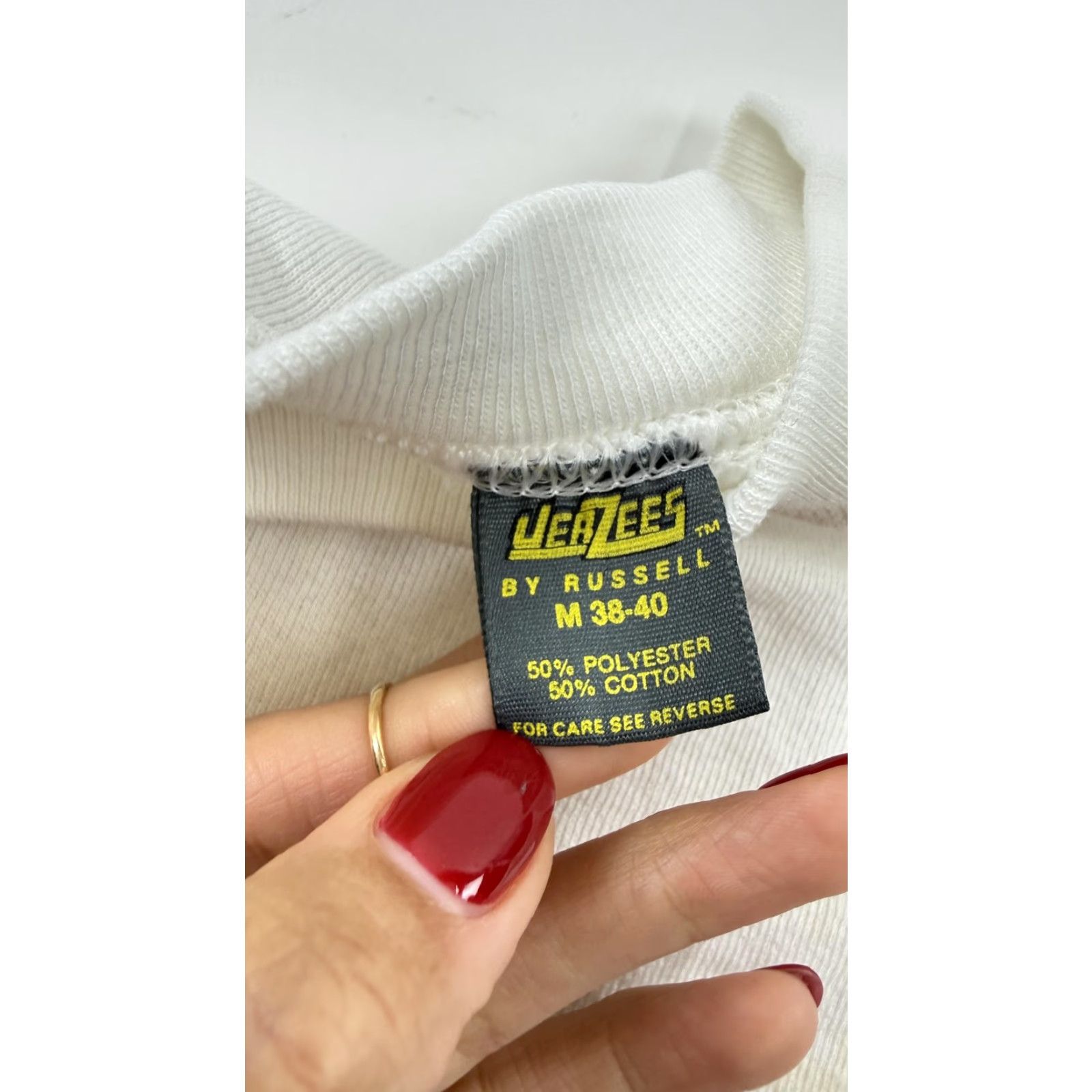 Jerzees VINTAGE Jerzees Sweatshirt Mens Medium White 50/50 Pullover Crewneck Blank Size US M / EU 48-50 / 2 - 5 Thumbnail
