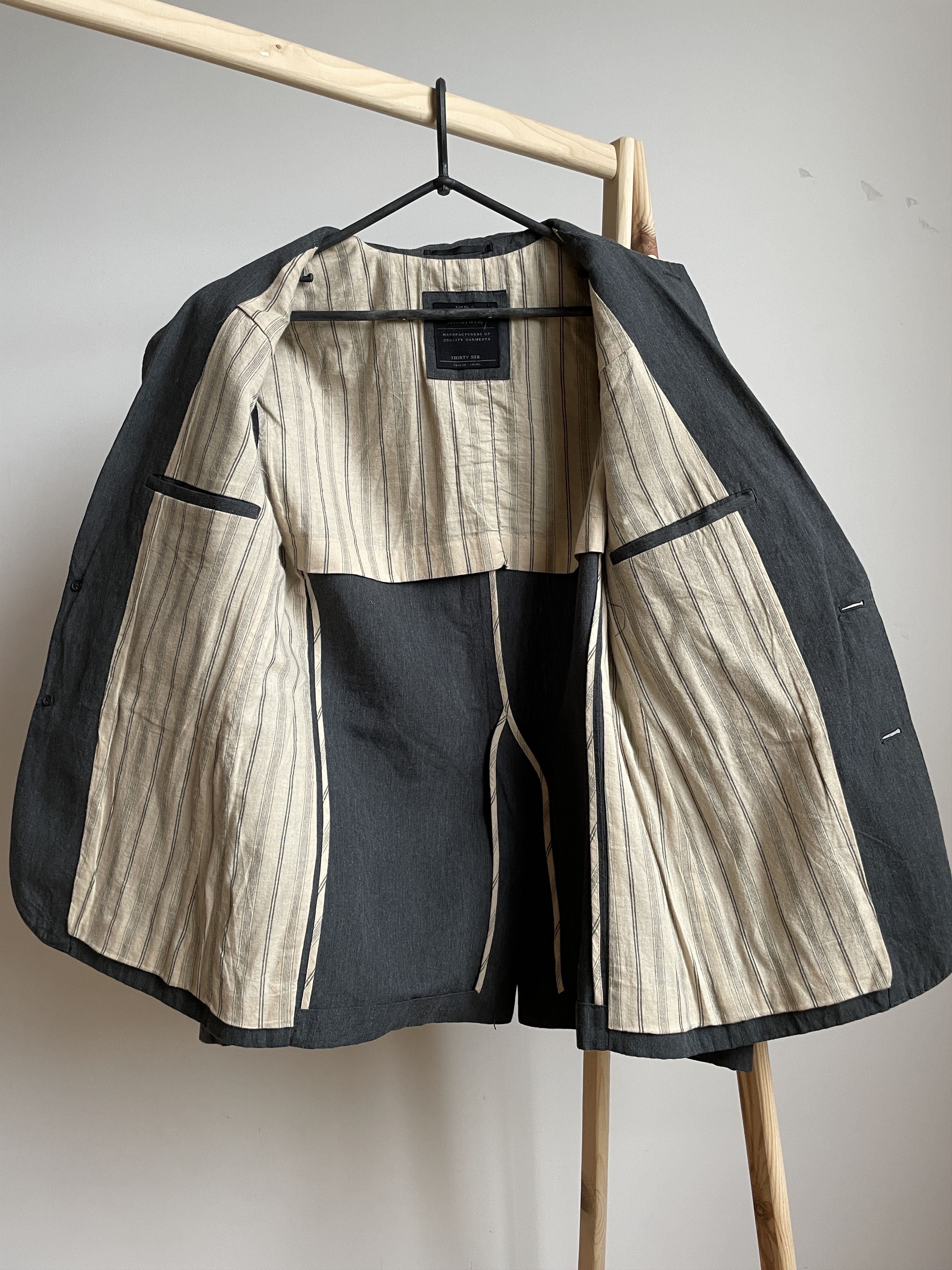 Allsaints Allsaints Ballast Charge Cotton/Linen Half Lined Blazer Size 36R - 3 Thumbnail