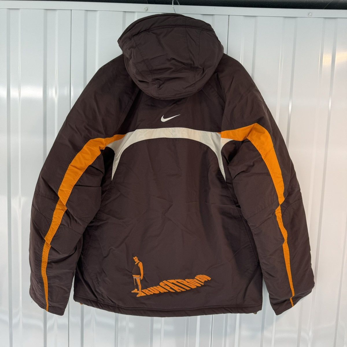 image of Nike "run Fat Boy Run" Vintage Y2K 2000's Brown Puffer, Men's (Size XL)