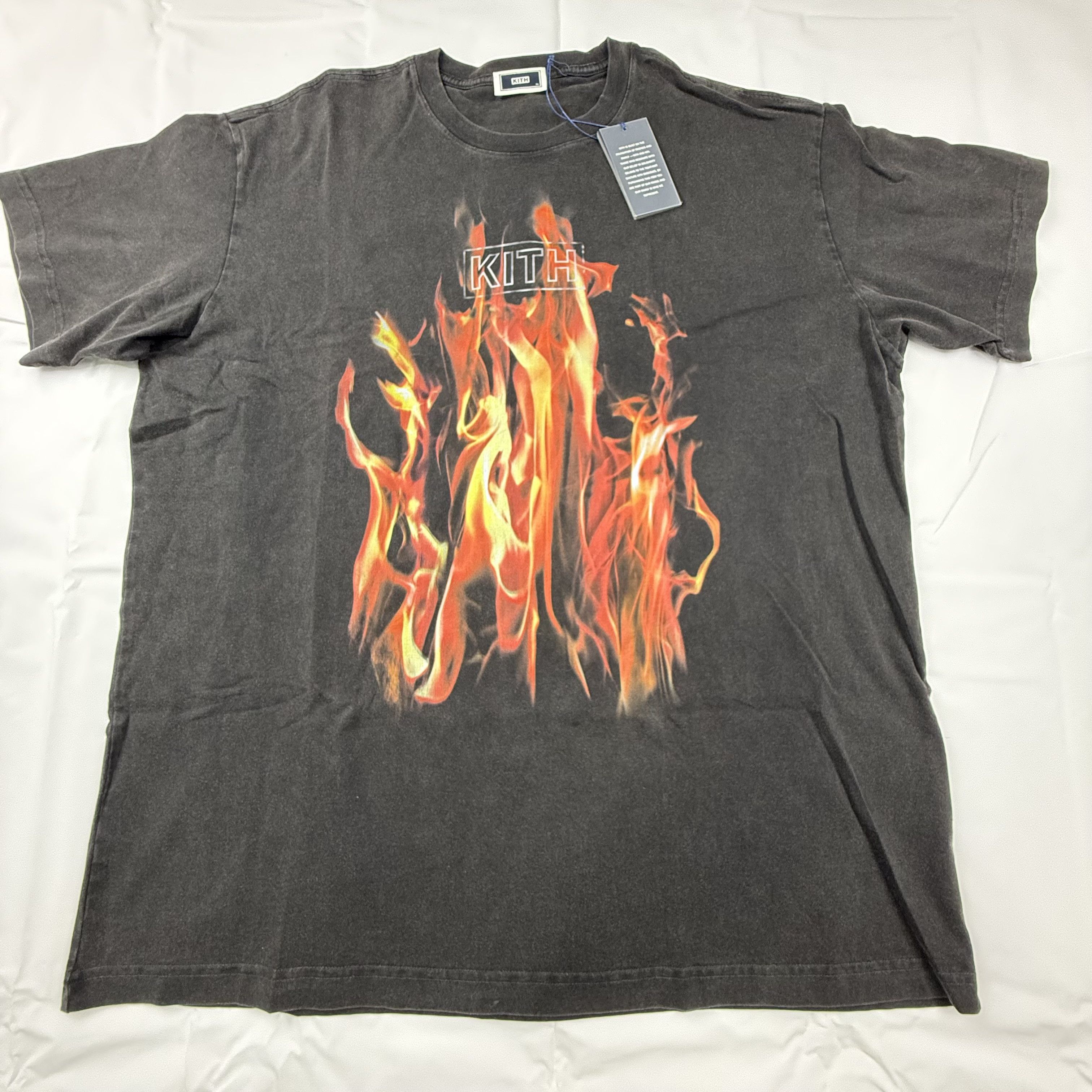 Kith Kith Pyro Box Logo Vintage Tee Black Flame Graphic Mens XL Size US XL / EU 56 / 4 - 1 Thumbnail