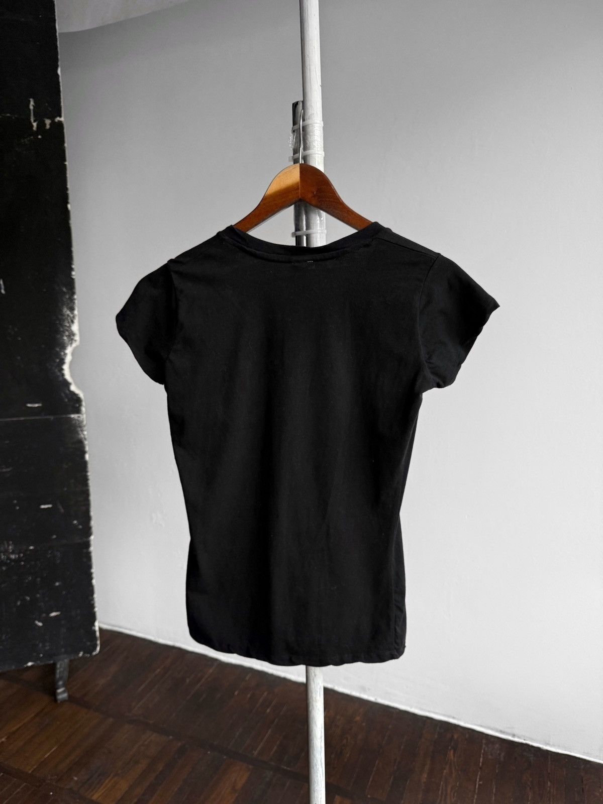 Vintage I Love New York Womens Vintage 00s Black V-Neck T-Shirt Y2K Size M / US 6-8 / IT 42-44 - 2 Thumbnail