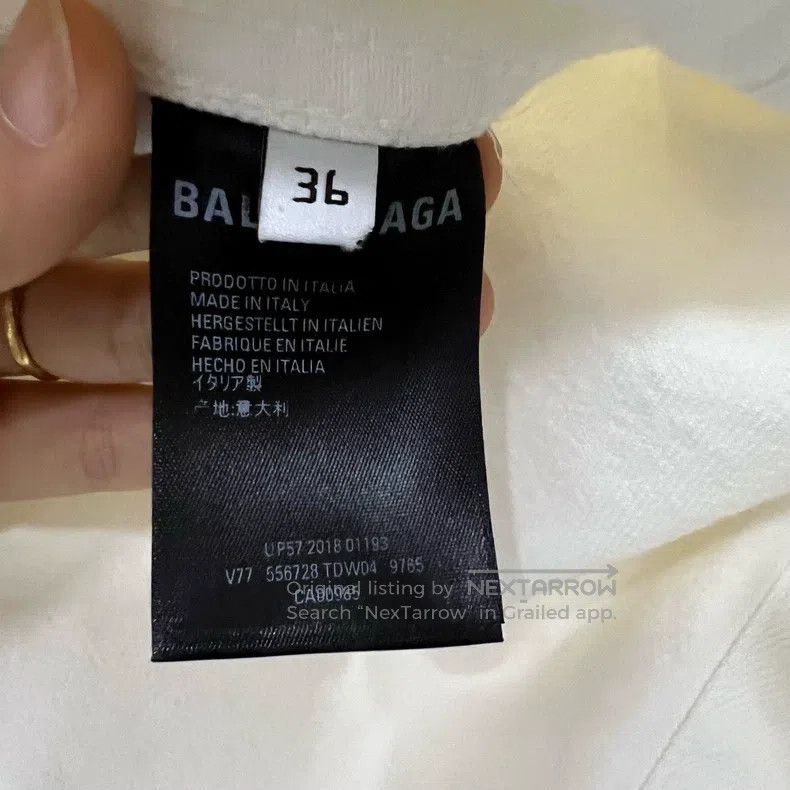 Balenciaga Balenciaga White collar embroidered logo denim jacket Size XS / US 0-2 / IT 36-38 - 4 Thumbnail
