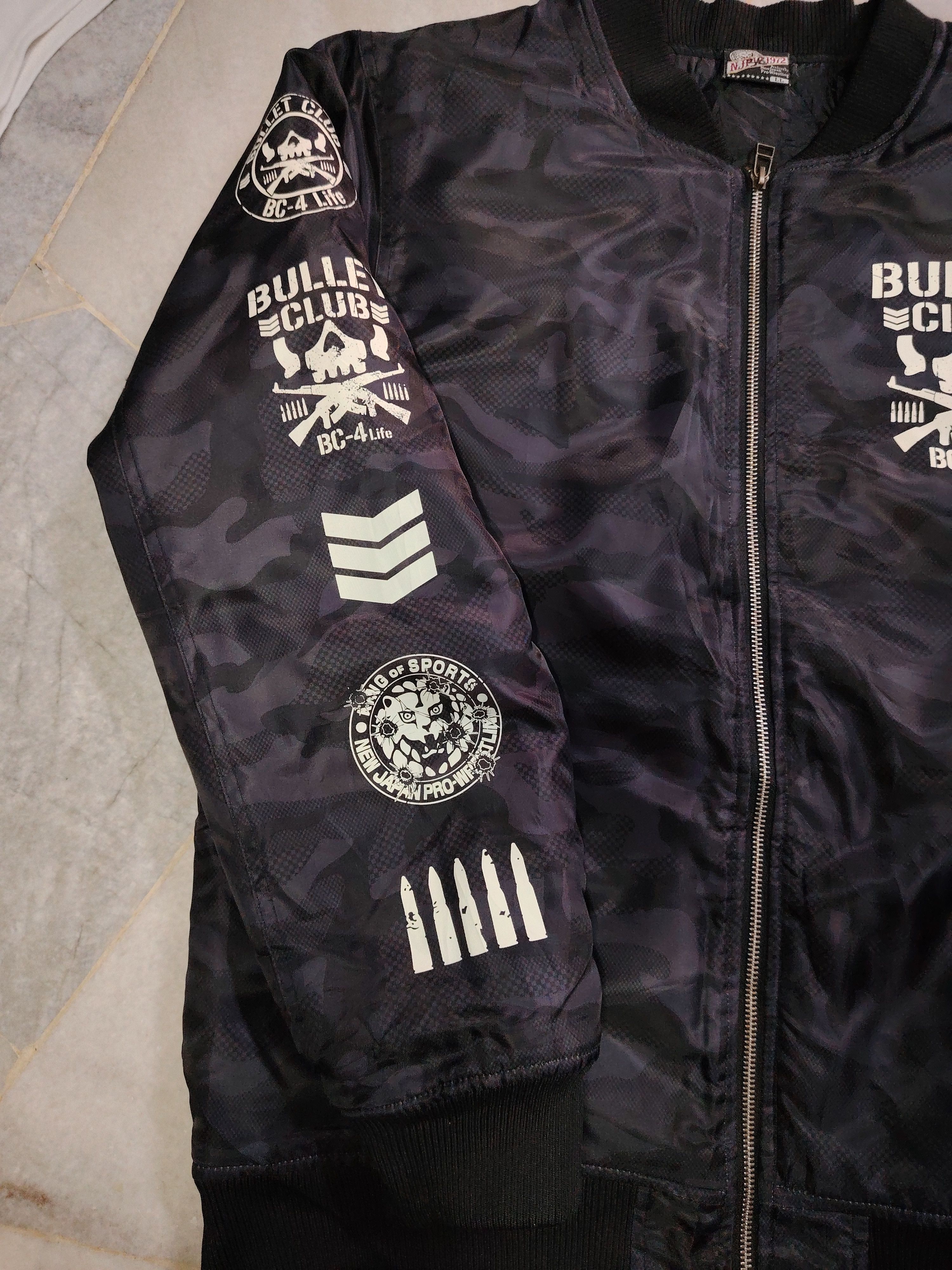 Japanese Brand Bullet Club Wrestling MA-1 Black Camouflage Flight Jacket Size US L / EU 52-54 / 3 - 4 Thumbnail