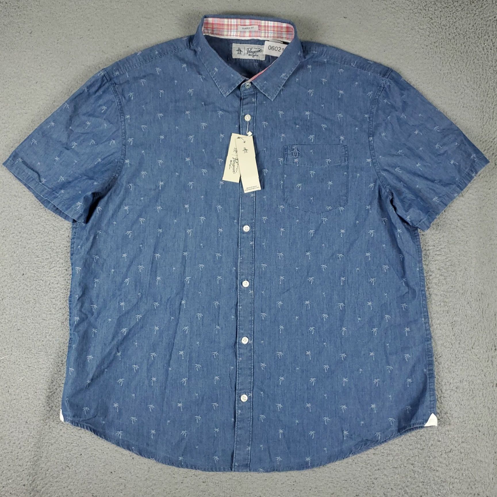 Original Penguin VINTAGE Penguin Shirt Men 2XL Blue Short Sleeve Button-Up Casual Business Formal Party Size US XXL / EU 58 / 5 - 2 Thumbnail