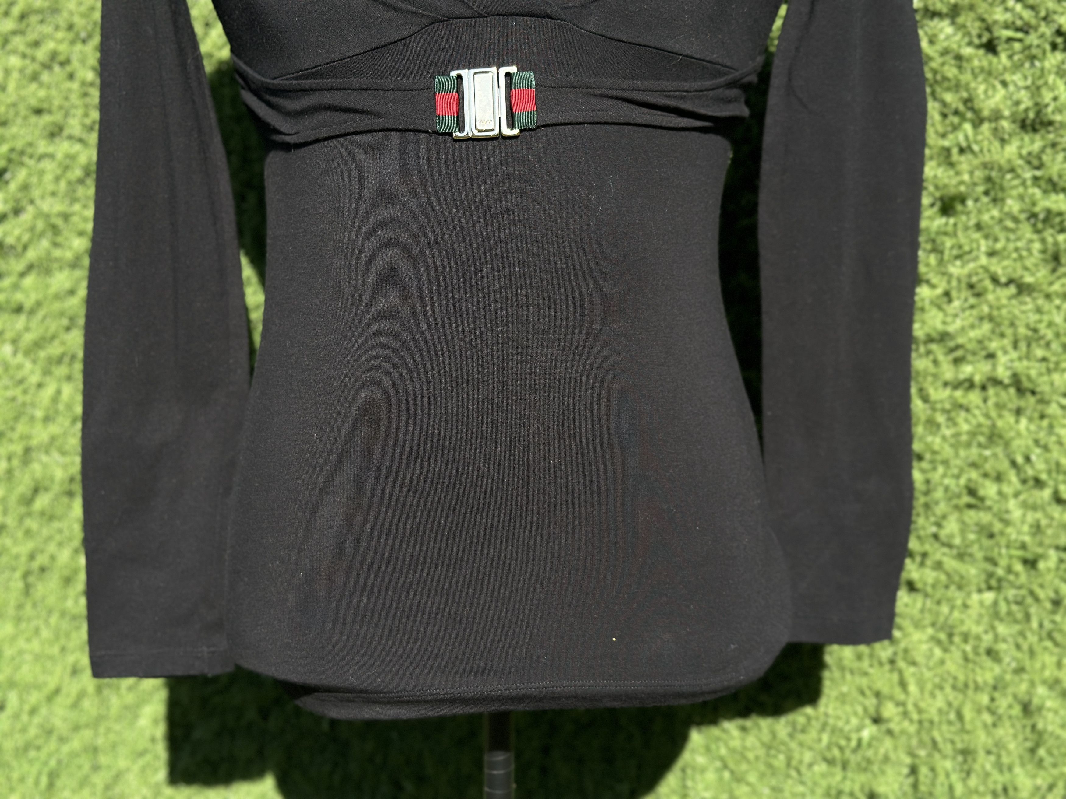 Gucci Gucci Black Web Buckle Stretch Top Sweater Pullover Size L Size L / US 10 / IT 46 - 7 Thumbnail