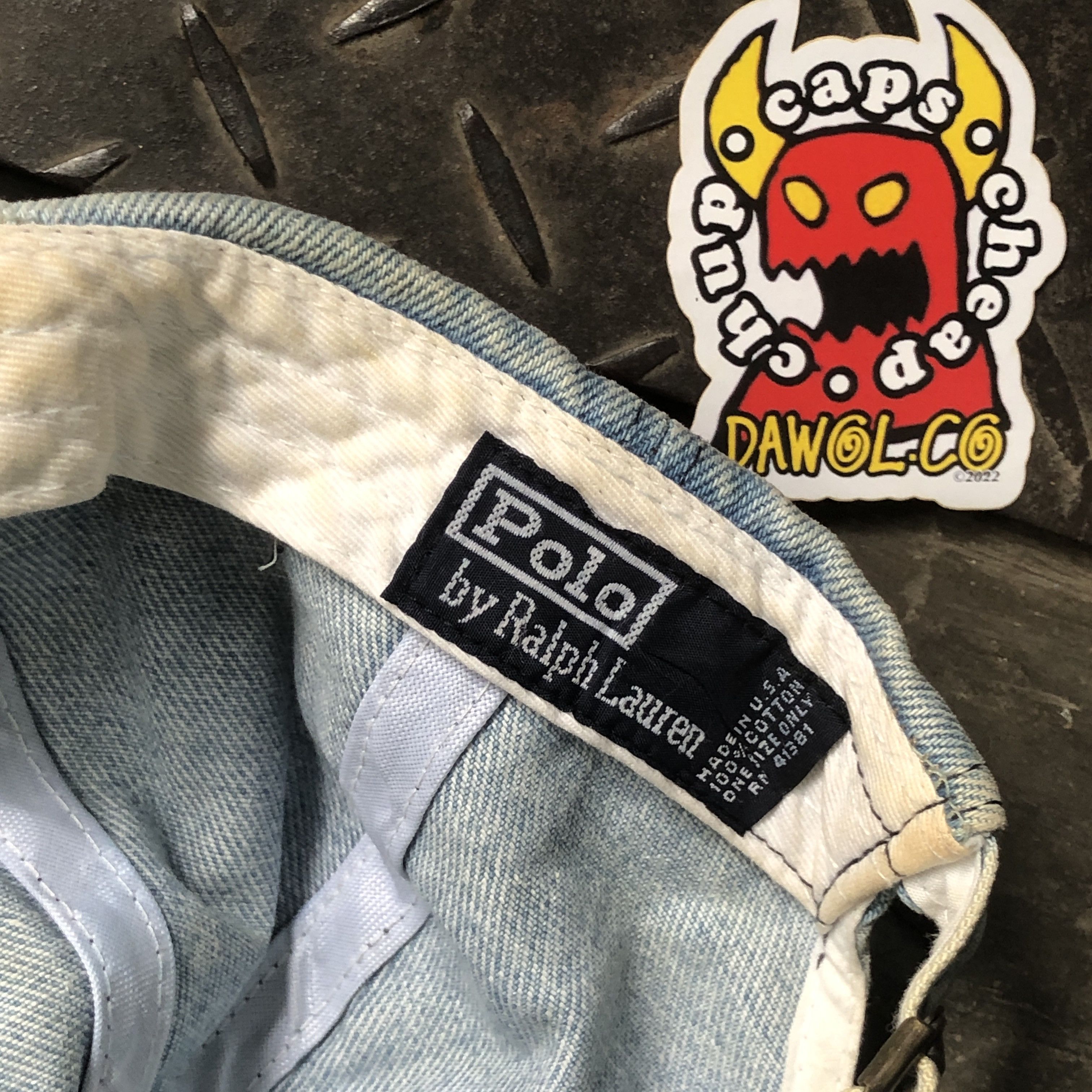 Polo Ralph Lauren Vintage 90s Polo Ralph Lauren USA Denim Bluewashed Logo Size ONE SIZE - 6 Thumbnail