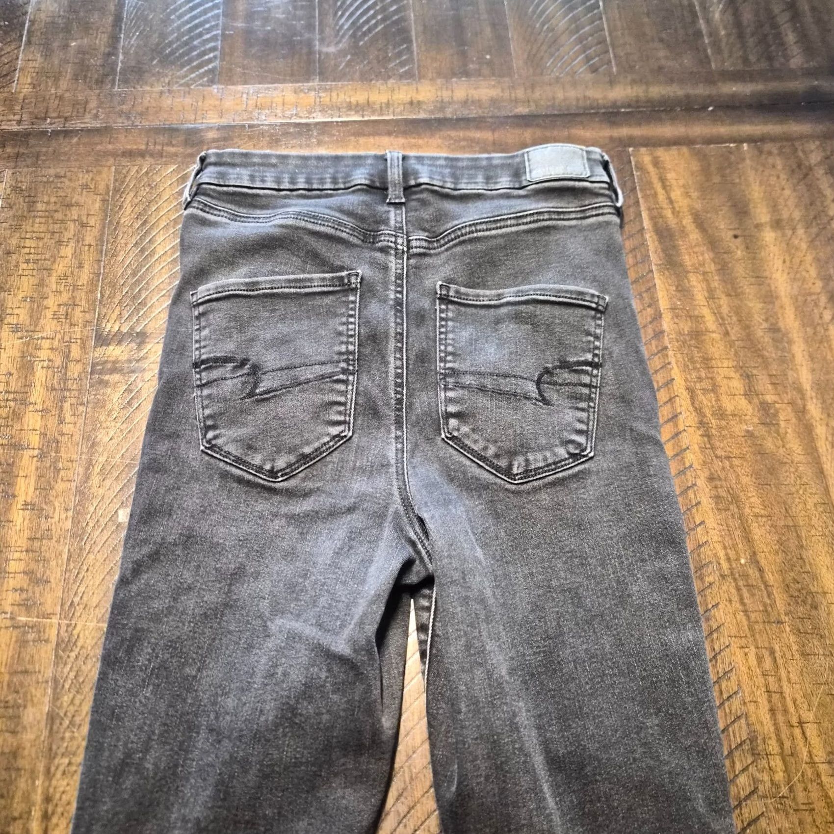 American Eagle Outfitters American Eagle Women Jeans Jegging Black Stretch Short Highest Rise Sz 8 Size 30" / US 8 / IT 44 - 7 Thumbnail