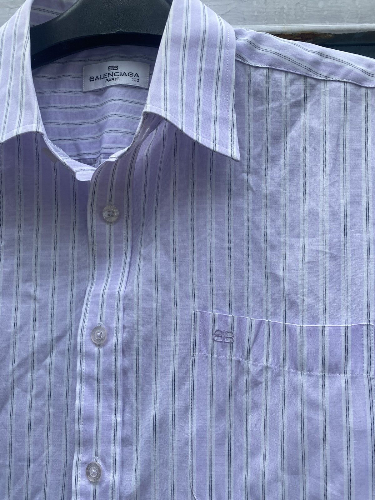 Balenciaga Vintage 90s balenciaga stripe shirts Size US L / EU 52-54 / 3 - 3 Thumbnail