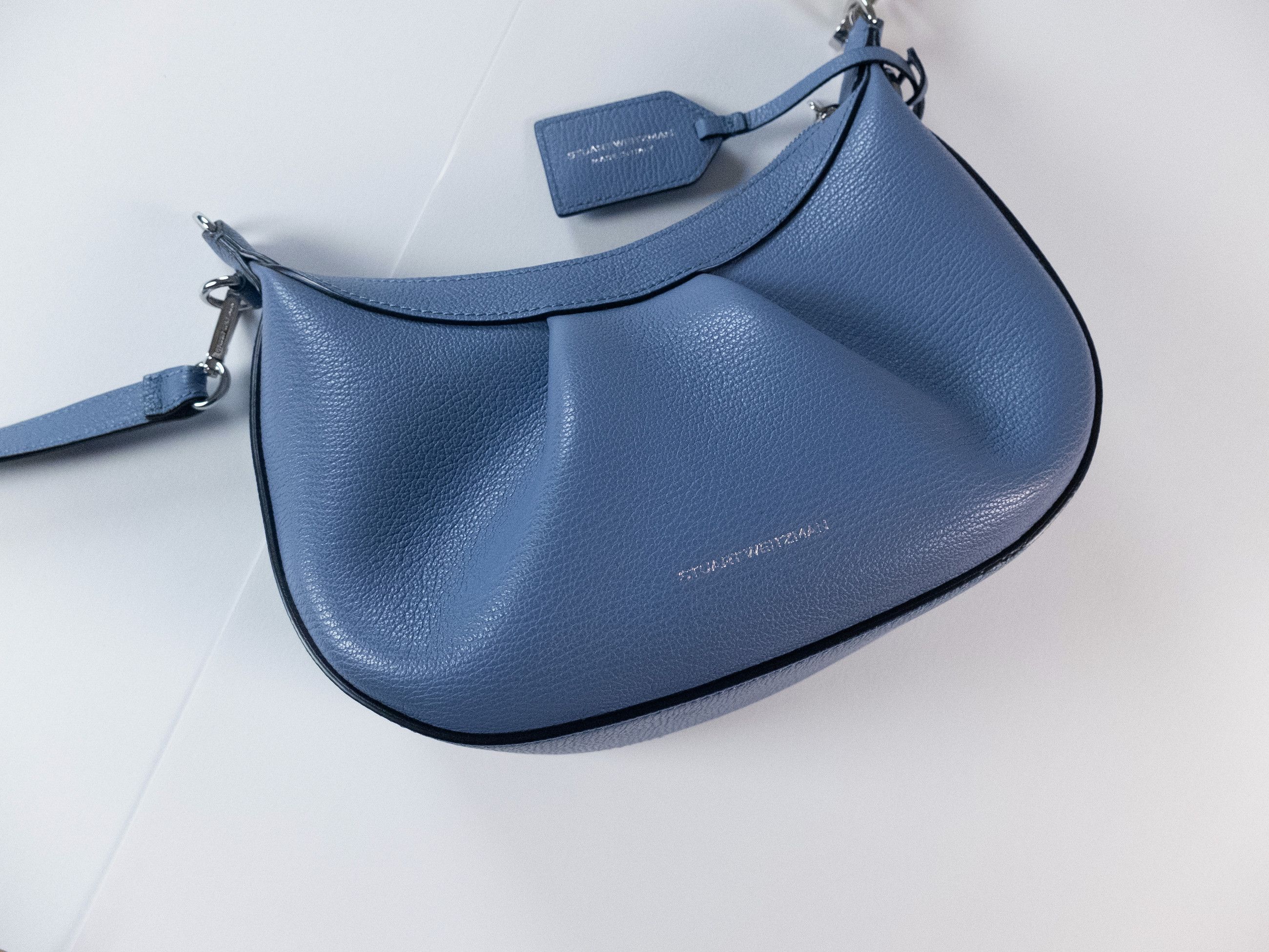 Stuart Weitzman STUART WEITZMAN Stellar Crescent blue leather shoulder bag Size ONE SIZE - 2 Thumbnail
